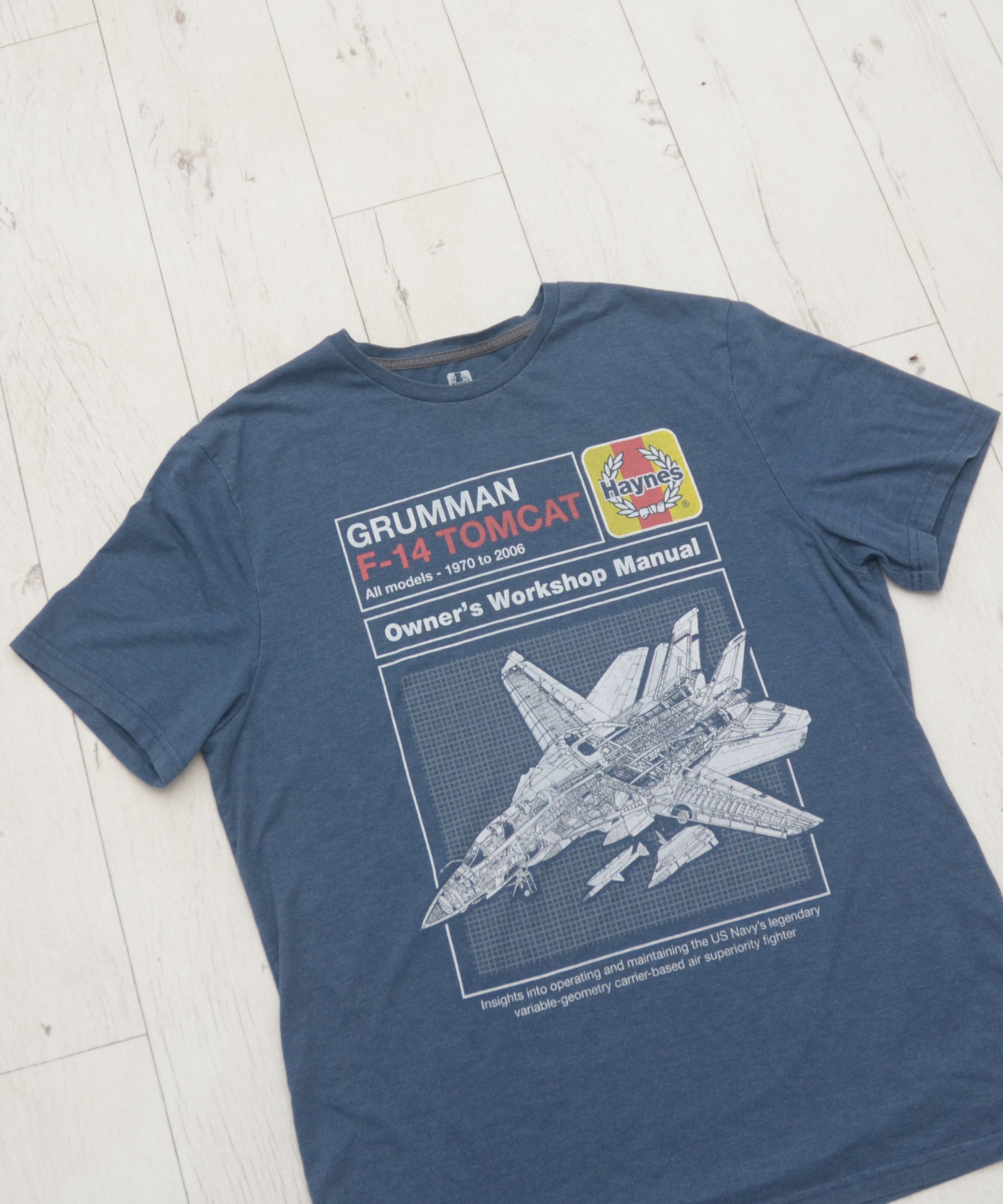 Hanes × Vintage Maverick Haynes F-14 F-16 TomCat GRUMMAN aircraft model Size US L / EU 52-54 / 3 - 2 Thumbnail