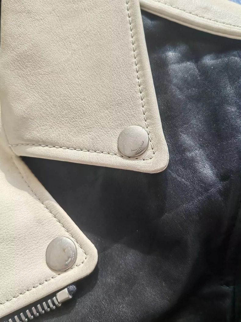 Yves Saint Laurent saint laurent 14ss black and white used leather jacket 2501 Size US S / EU 44-46 / 1 - 6 Thumbnail