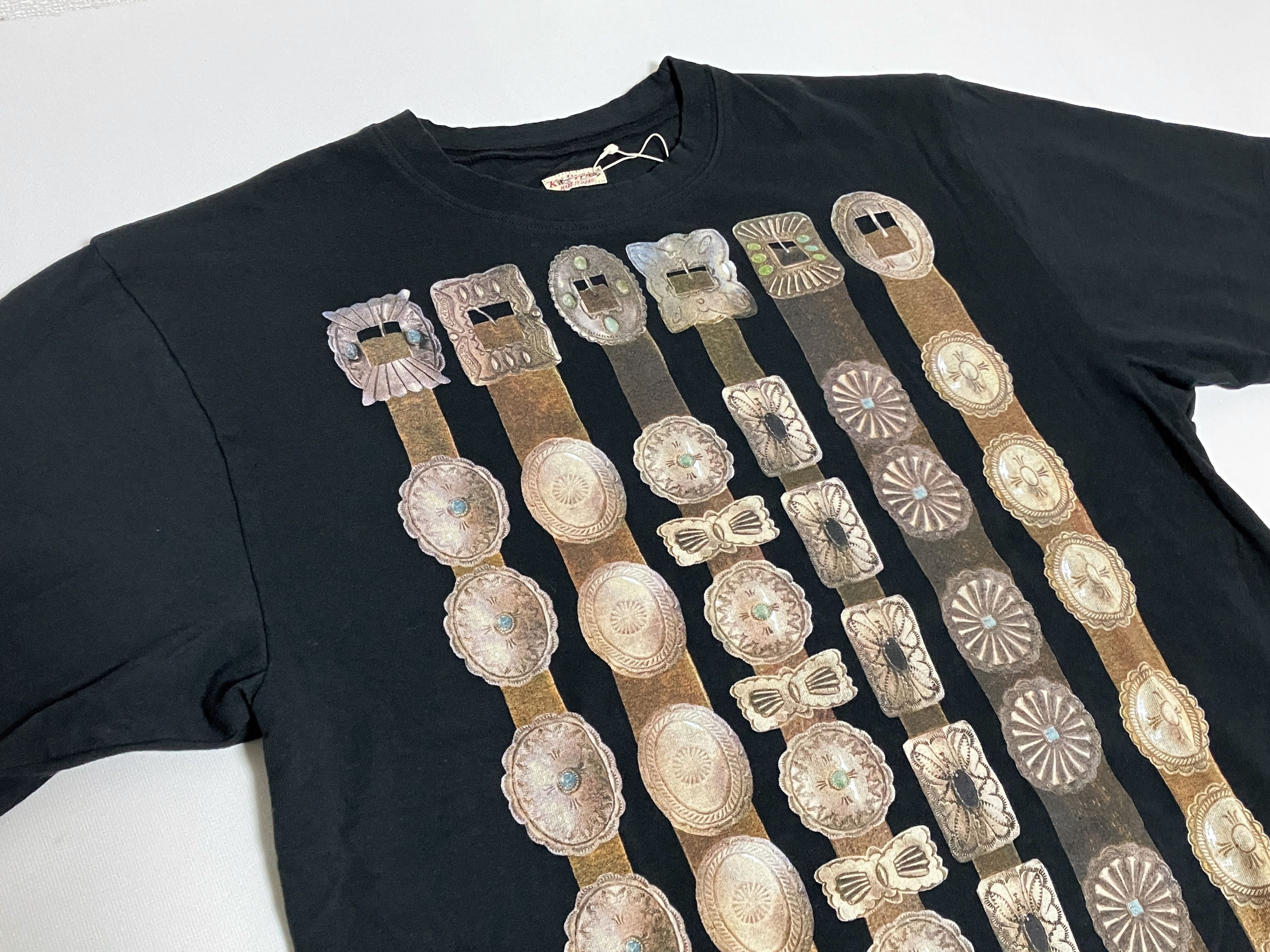 KAPITAL 20/- Jersey crew Tee curtain concho pt t-shirt black