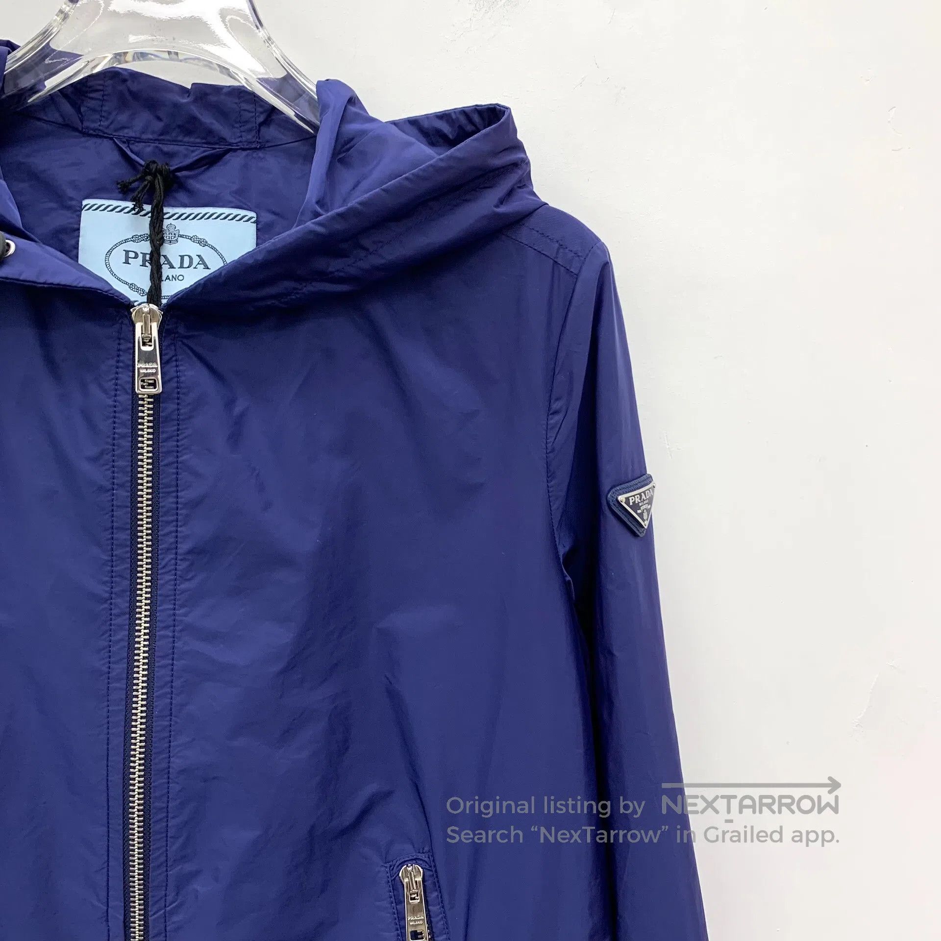 Prada Prada Dark blue triangle logo hooded zip long sleeve jacke Size US M / EU 48-50 / 2 - 3 Thumbnail
