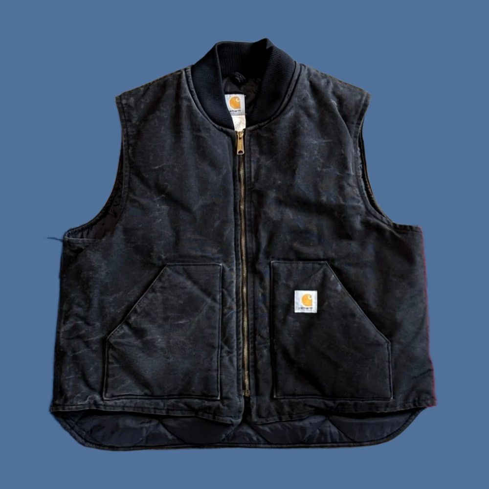 Carhartt VINTAGE Carhartt Vest Mens 2XL Black Workwear Quilt Lined Canvas Outdoor Size US XXL / EU 58 / 5 - 1 Thumbnail