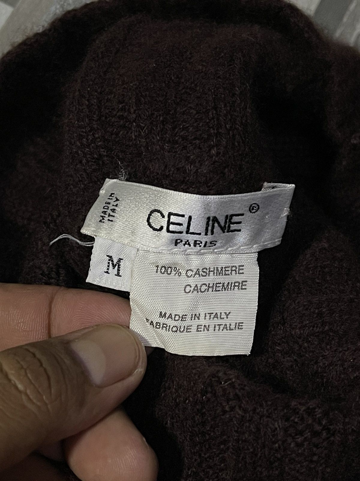 Celine × Vintage Vintage Celine Brown Wool Short Sleeve Turtleneck Size US M / EU 48-50 / 2 - 4 Thumbnail