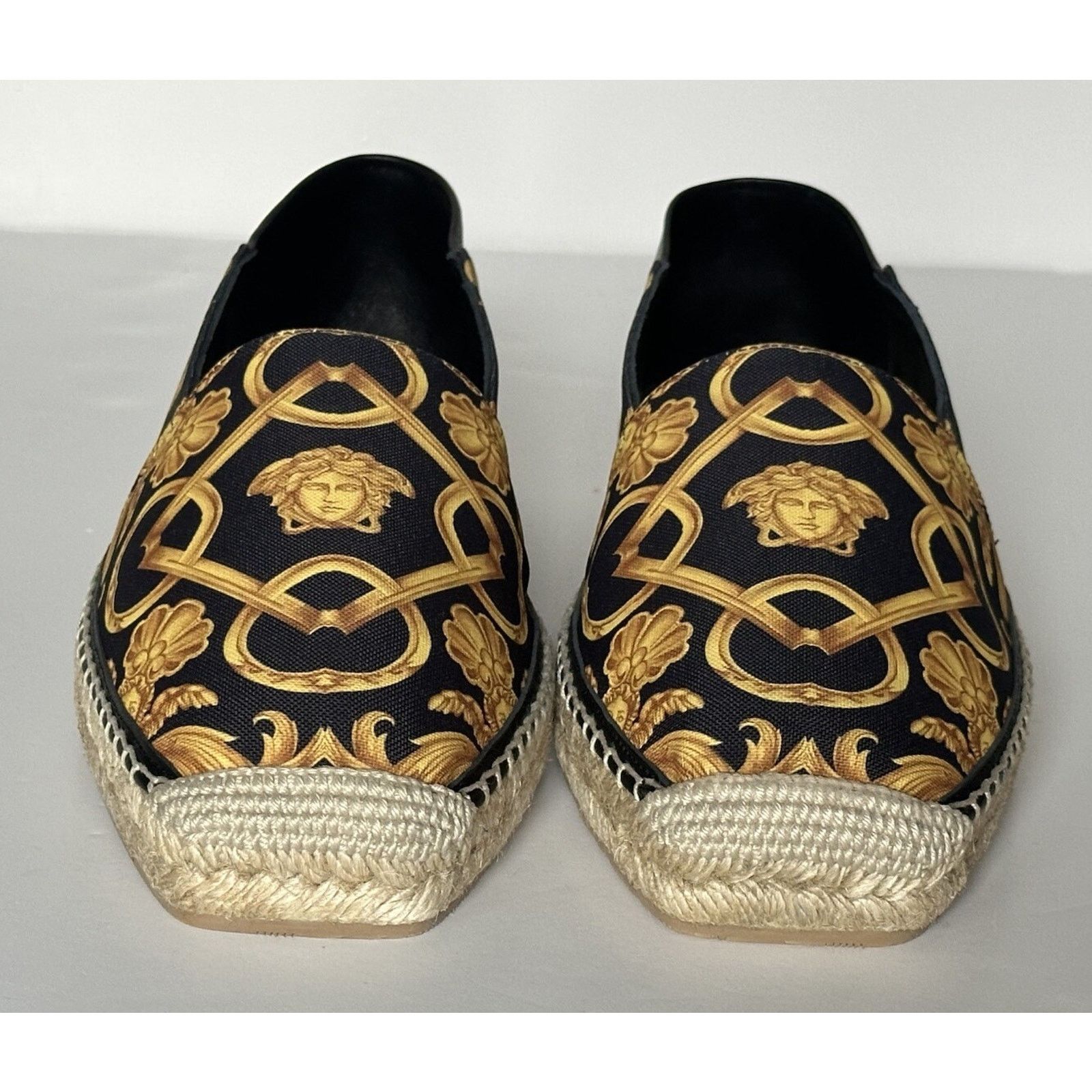 Versace VERSACE Barocco Gold/Black Canvas Espadrilles 11 1014774 Size US 11 / EU 44 - 9 Thumbnail