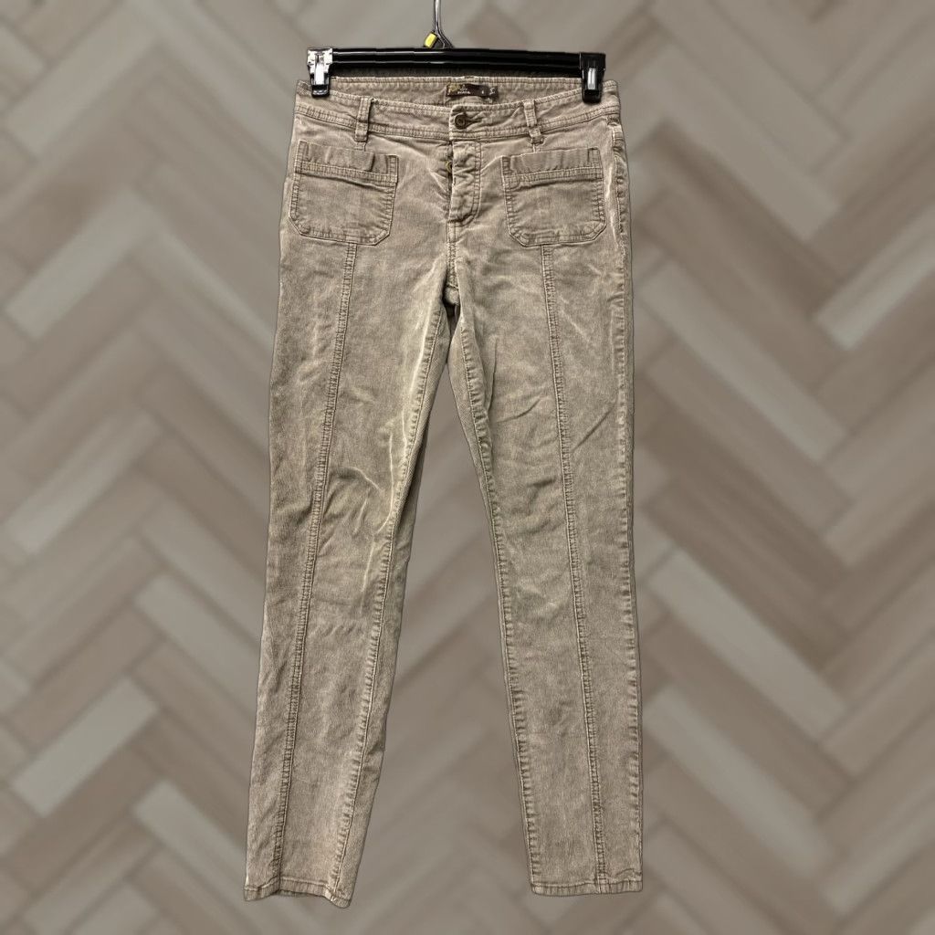 Prana prAna Pants Women's Size 4 Gray Corduroy Casual Stretch Pockets Regular Fit Size 27" / US 4 / IT 40 - 1 Thumbnail