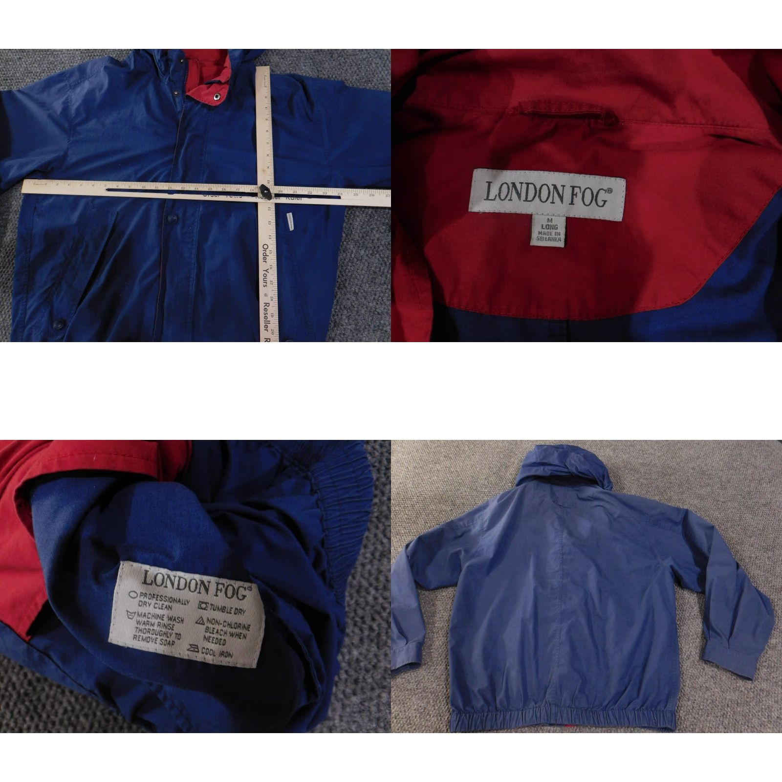 London Fog VINTAGE London Fog Jacket Mens M Long Hooded Windbreaker Coat Blue Pockets Lined Zip Front Casual Men’s Fashion Size US M / EU 48-50 / 2 - 8 Thumbnail
