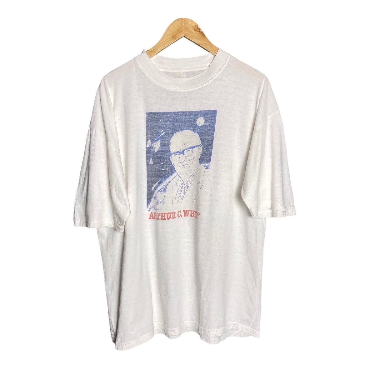 image of Arts Science x Vintage 90's Arthur C Clark Artwork Graphic Tee in White, Men's (Size XL)