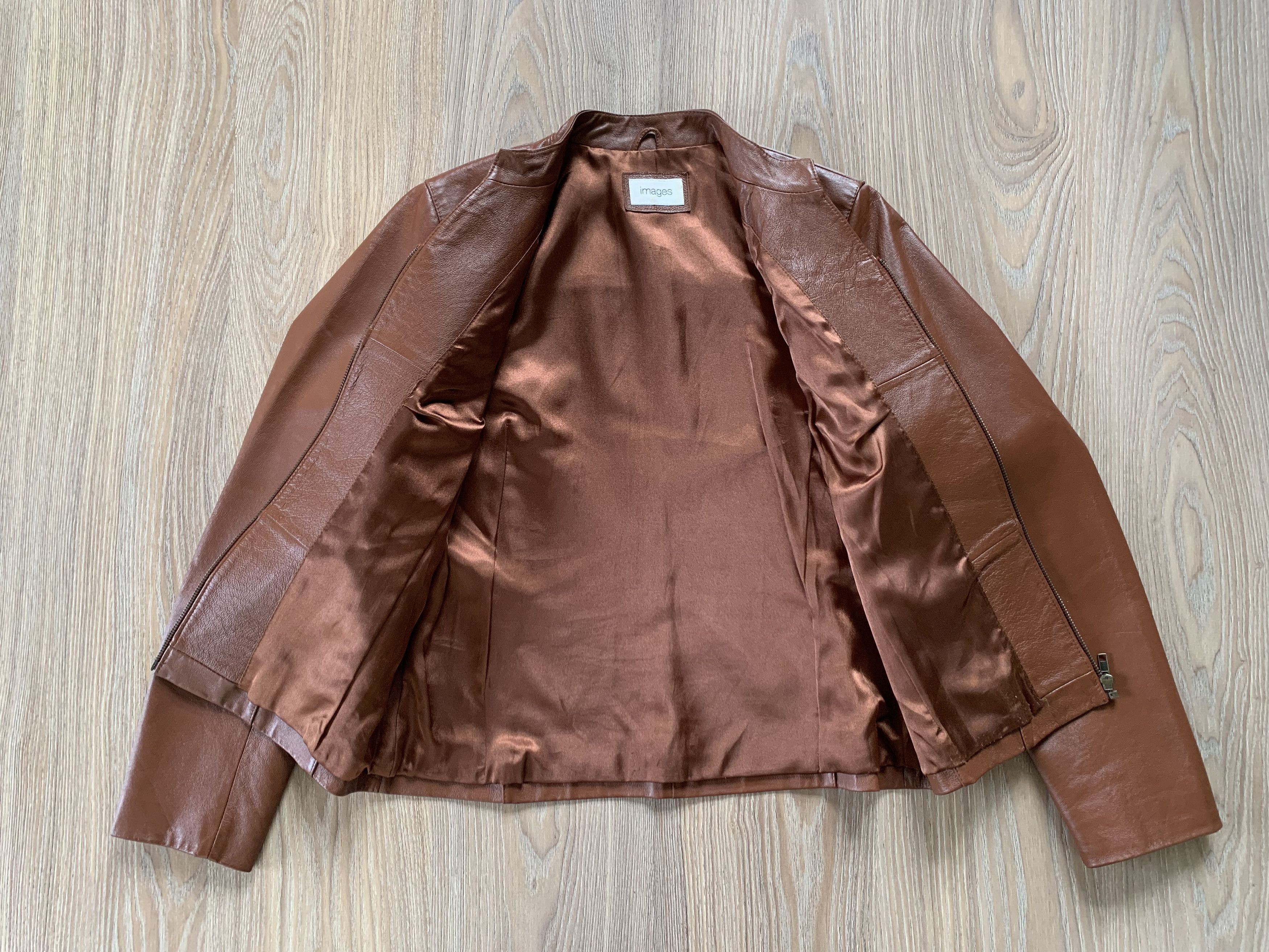 Designer Vintage Images Leather Brown Women’s Jacket Size M / US 6-8 / IT 42-44 - 5 Thumbnail