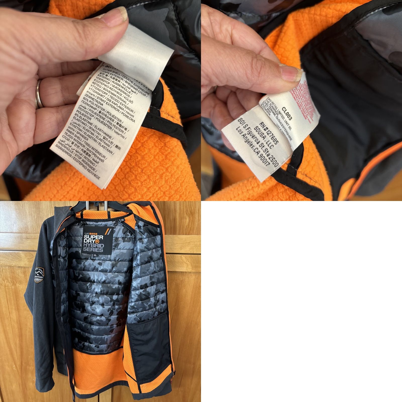 Superdry Superdry Men Jacket 2XL Charcoal Gray Grit Camo Mountain Softshell Hybrid Hooded Size US XXL / EU 58 / 5 - 9 Thumbnail