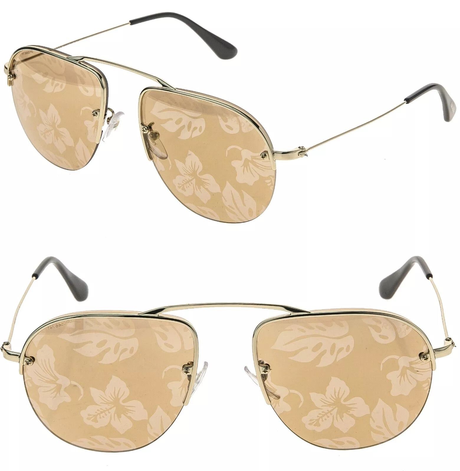 Prada PRADA 58O TEDDY PR58OS Aviator Gold Mirrored Sunglasses Size ONE SIZE - 1 Thumbnail