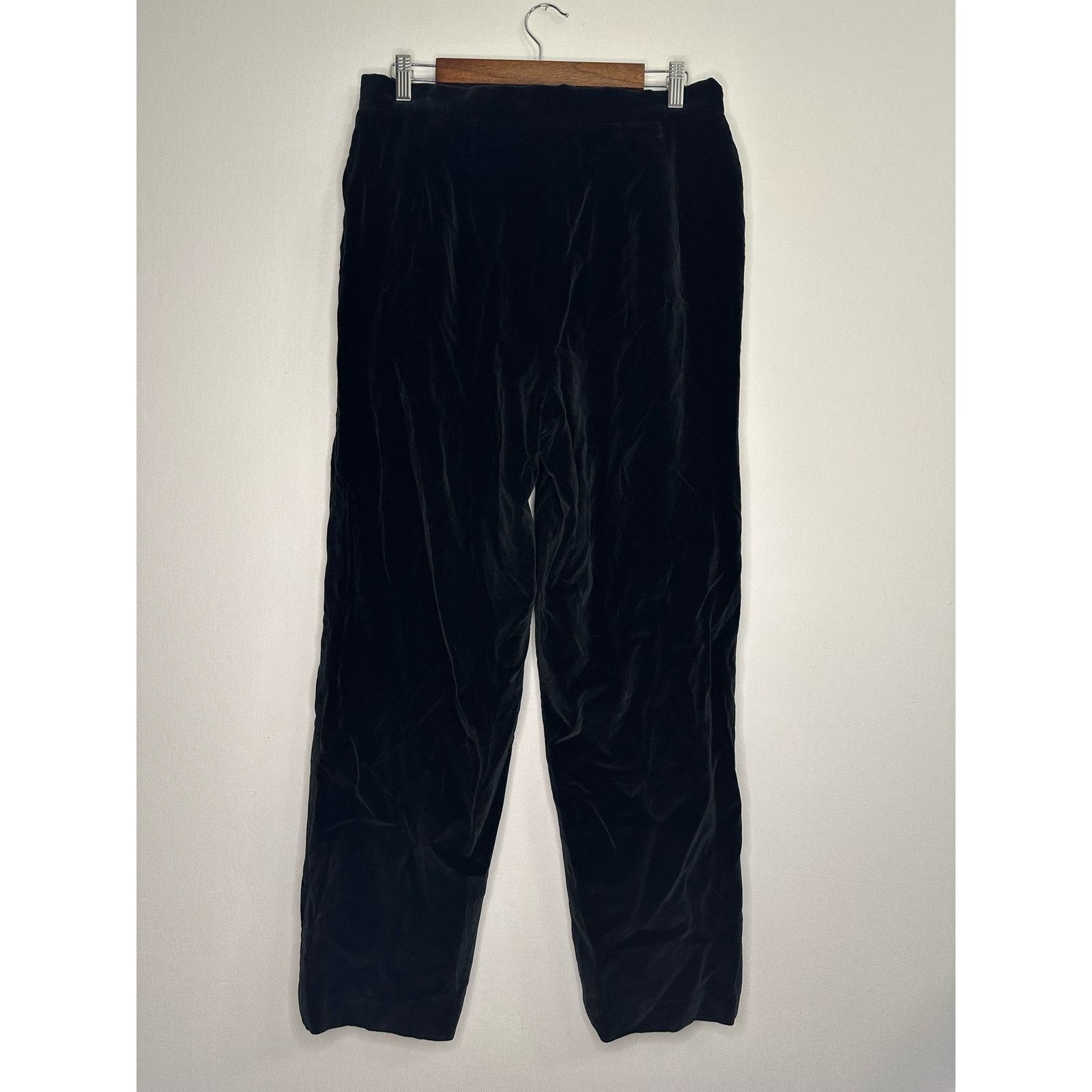 Vintage Country Shop Vintage Size 14 Black Velvet High Waisted Pants Size 36" / US 14 / IT 50 - 1 Thumbnail