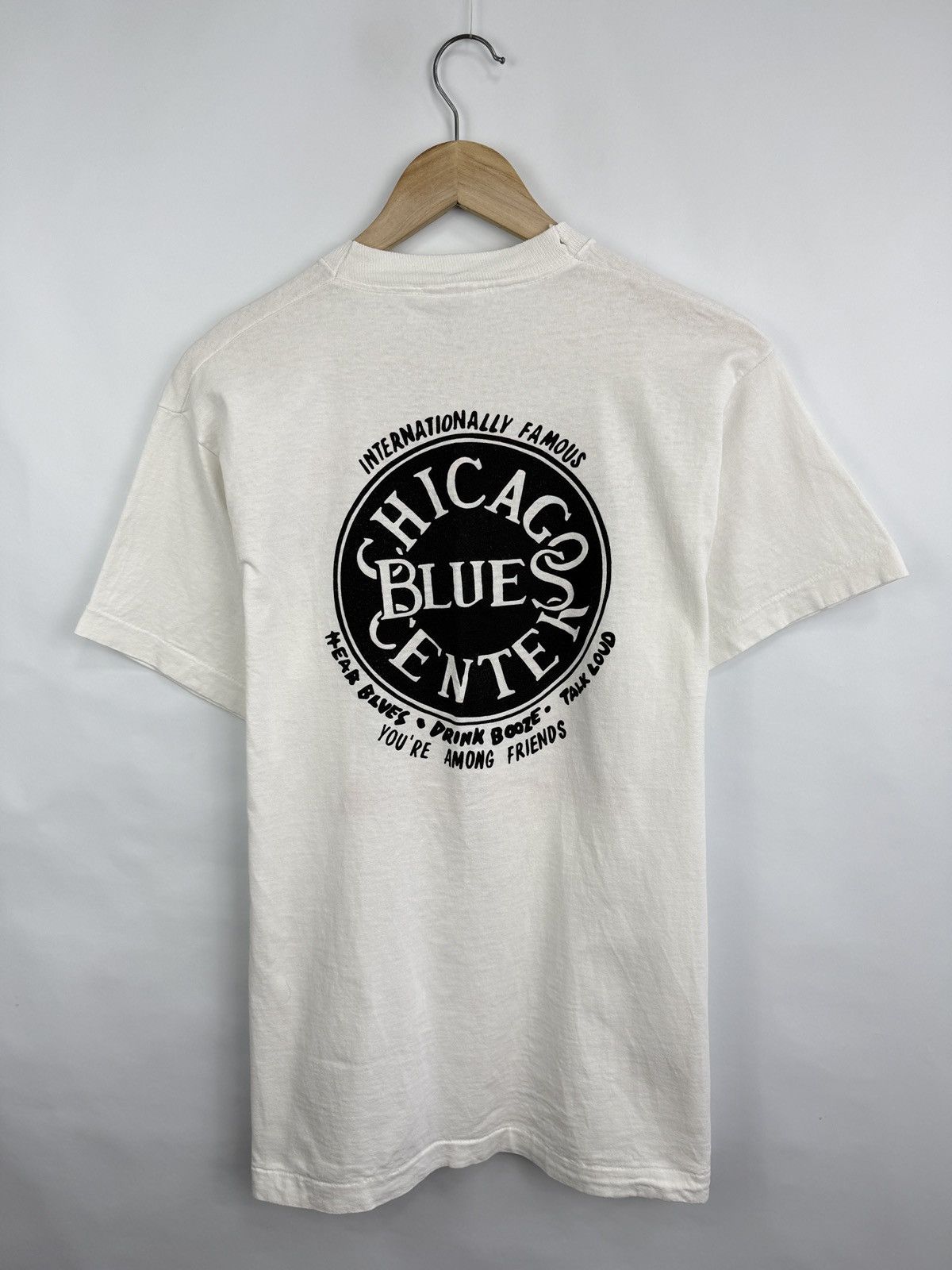 Fruit Of The Loom 🇺🇸 Vintage 80s Vintage Kingston Mines Chicago Blues Center Te Size US L / EU 52-54 / 3 - 7 Thumbnail