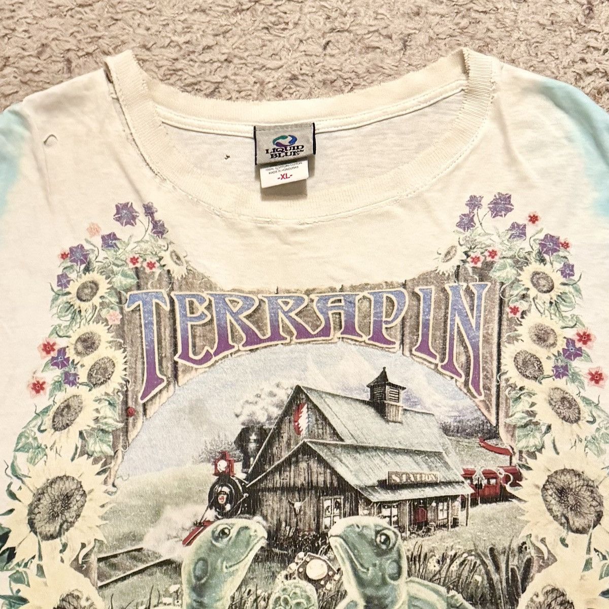 Vintage Vintage 1999 Grateful Dead Terrapin Station Liquid Blue Tee Size US XL / EU 56 / 4 - 9 Thumbnail