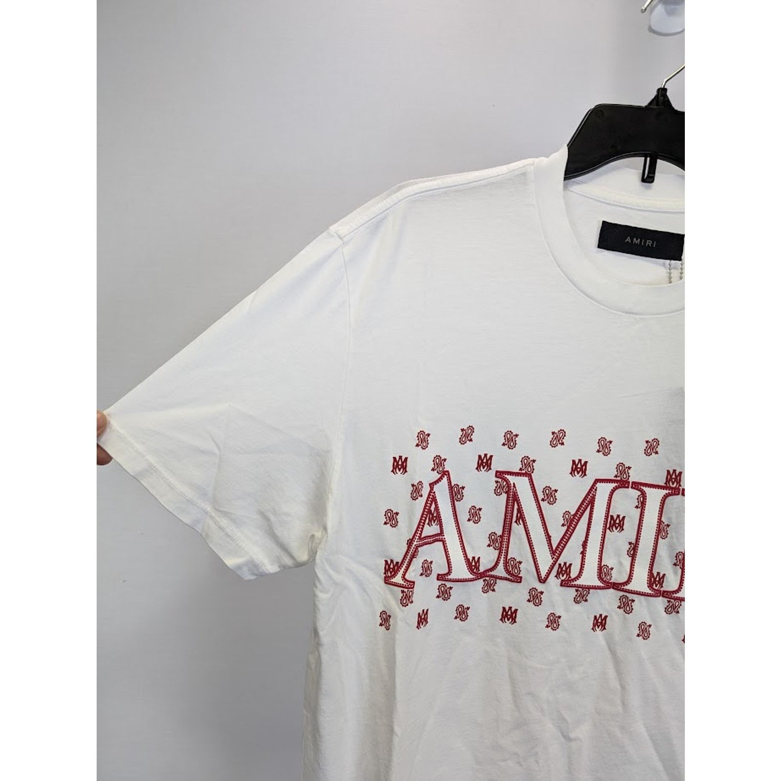 Amiri o1rshd1 Q:2 / Ma Paisley Short Sleeve T-Shirt in White Size US L / EU 52-54 / 3 - 12 Thumbnail