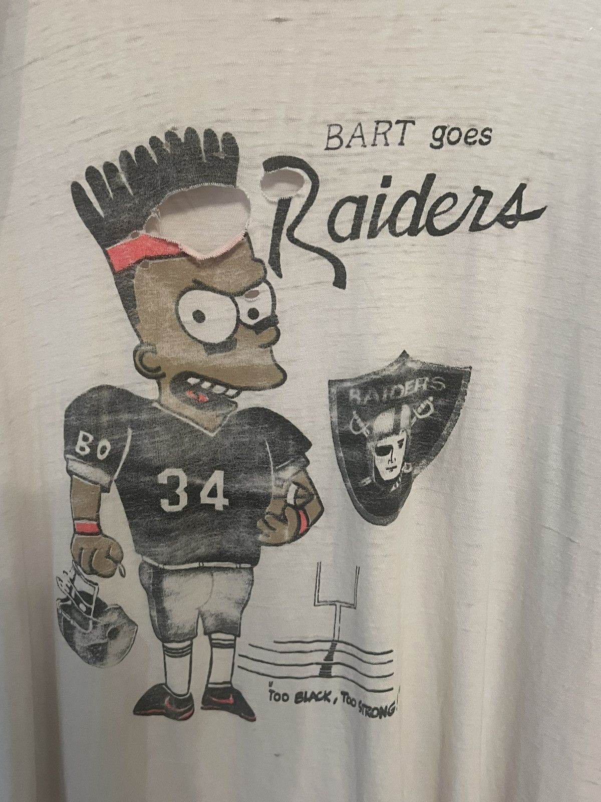 The Simpsons × Vintage BART SIMPSON X LOS ANGELES RAIDERS VINTAGE TEE Size US XL / EU 56 / 4 - 3 Thumbnail