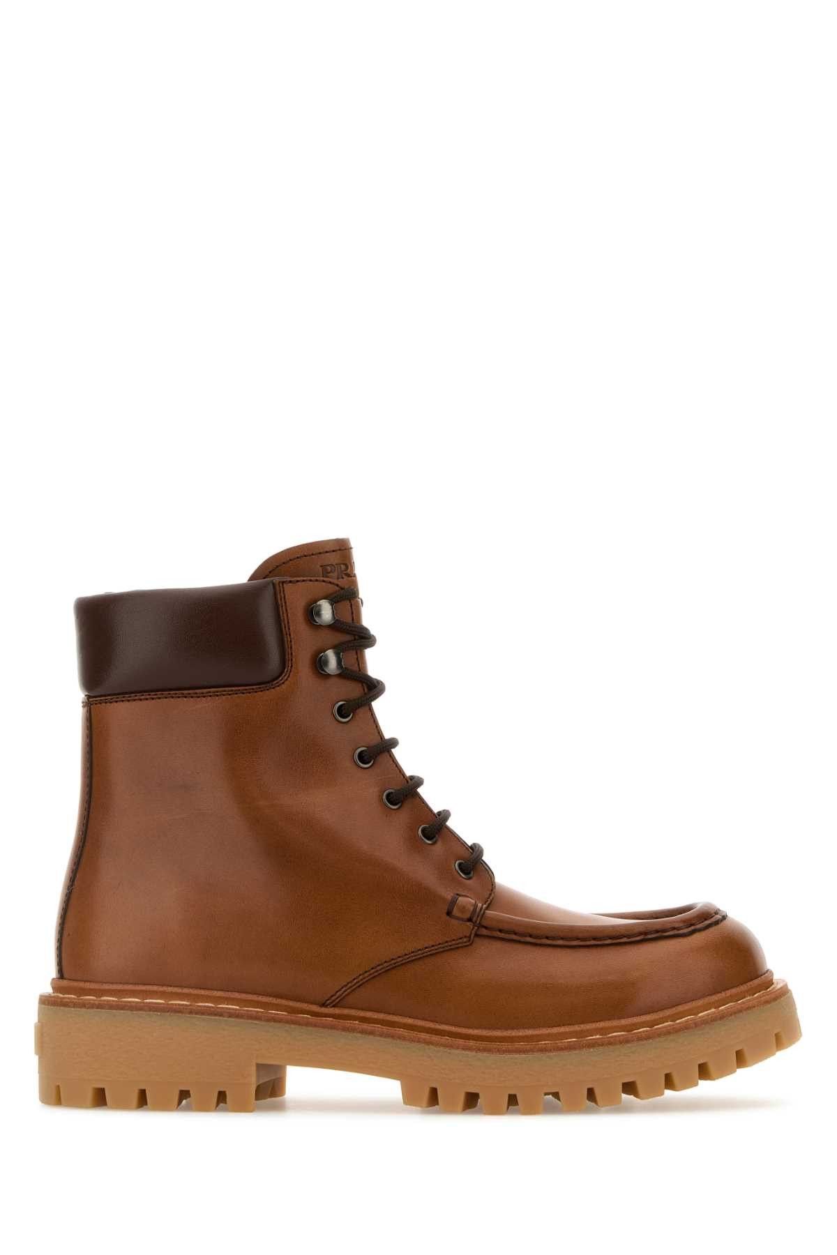 Prada Caramel Leather Ankle Boots Size US 6.5 / IT 36.5 - 1 Thumbnail
