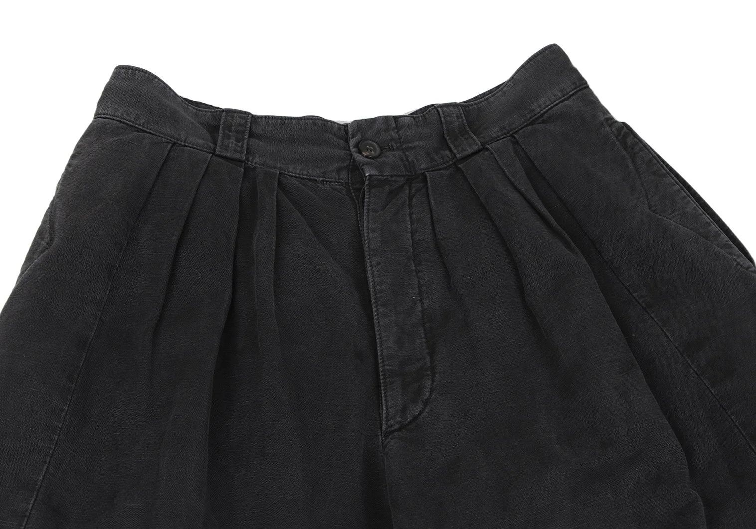 Maison Margiela Washed Cotton Linen Tuck Wide Pants Charcoal 38 Size US 38 / EU 54 - 2 Thumbnail