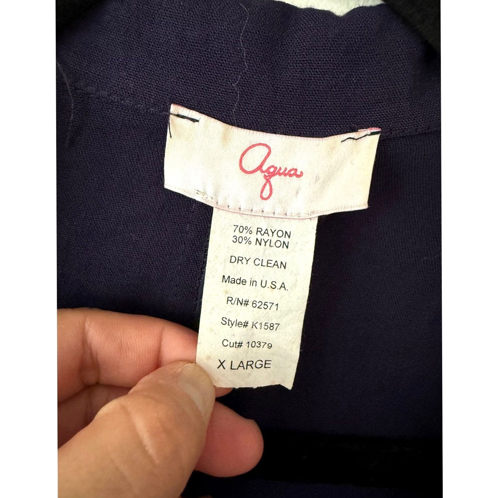 AQUA Aqua Indigo Lightweight Quarter Sleeve Open Front Collared Blazer XL Women Size XL / US 12-14 / IT 48-50 - 2 Thumbnail
