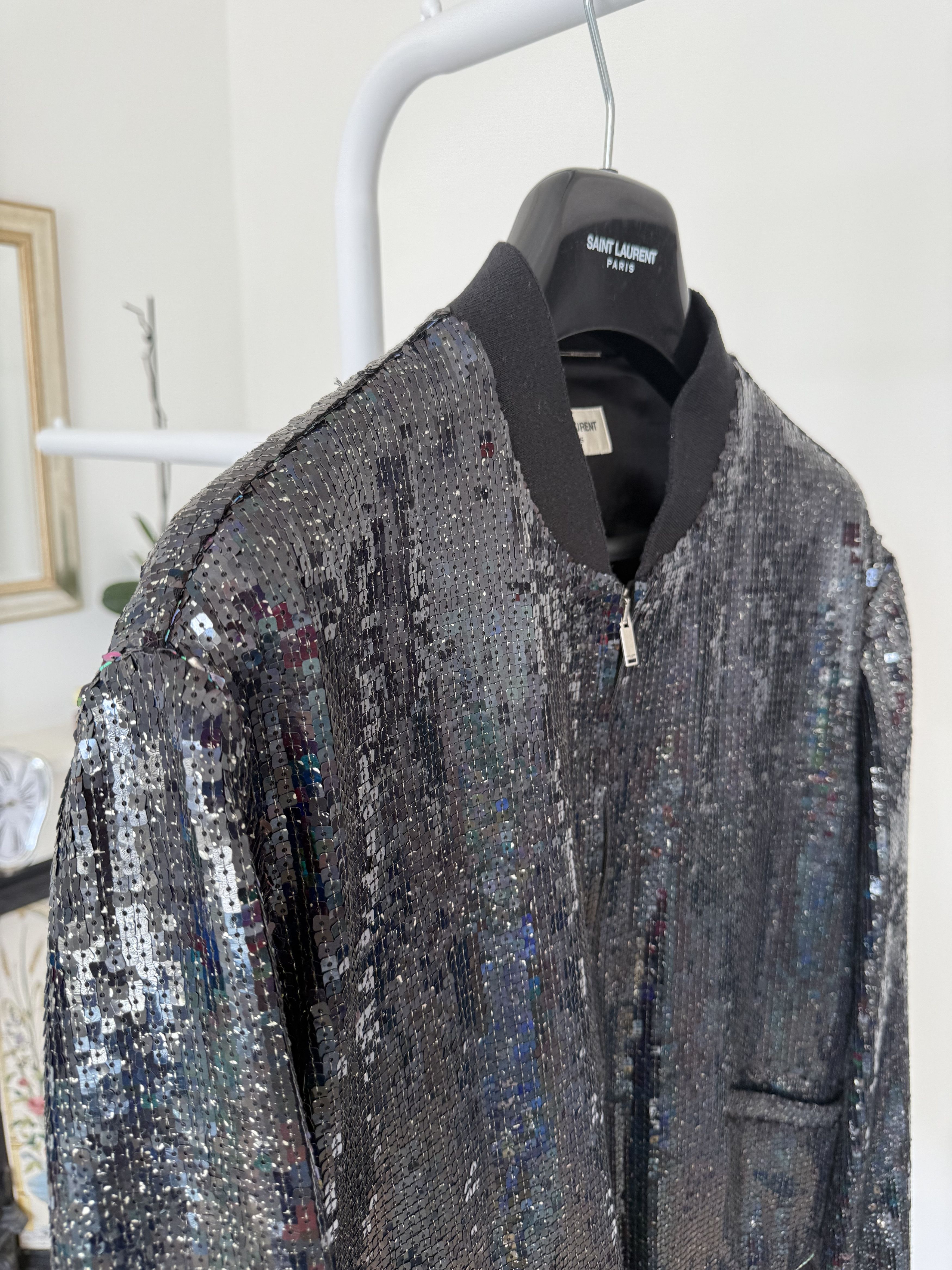 Saint Laurent Paris Saint Laurent Sequin Teddy Bomber Jacket Size US L / EU 52-54 / 3 - 9 Thumbnail