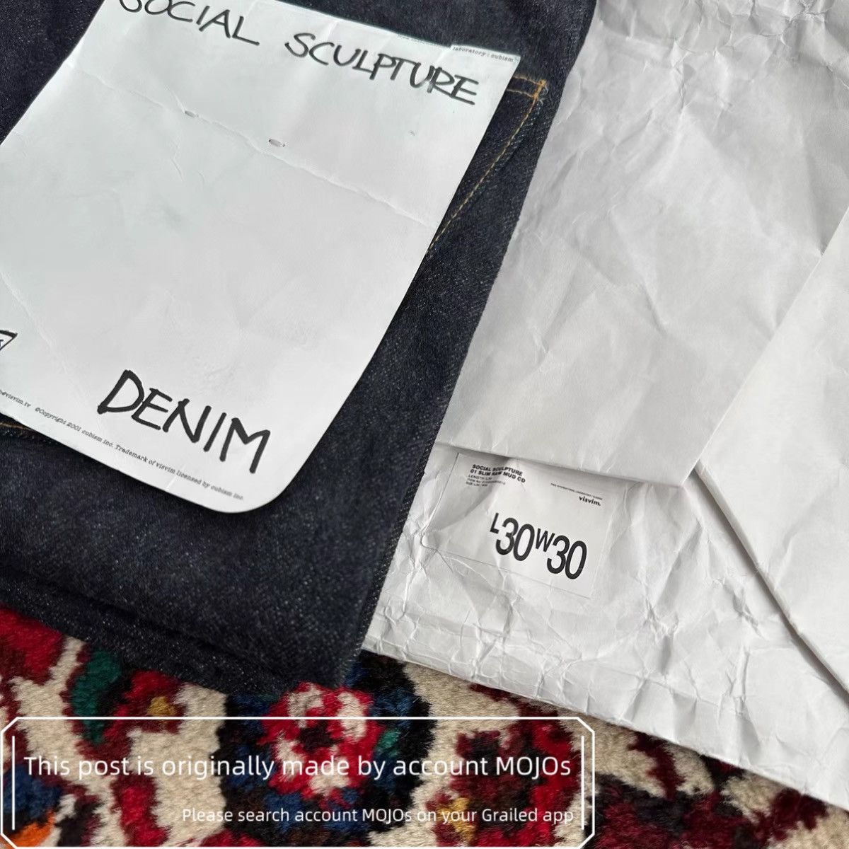 W30L30 Visvim 22AW 01.2MUD Raw Denim mojos1618