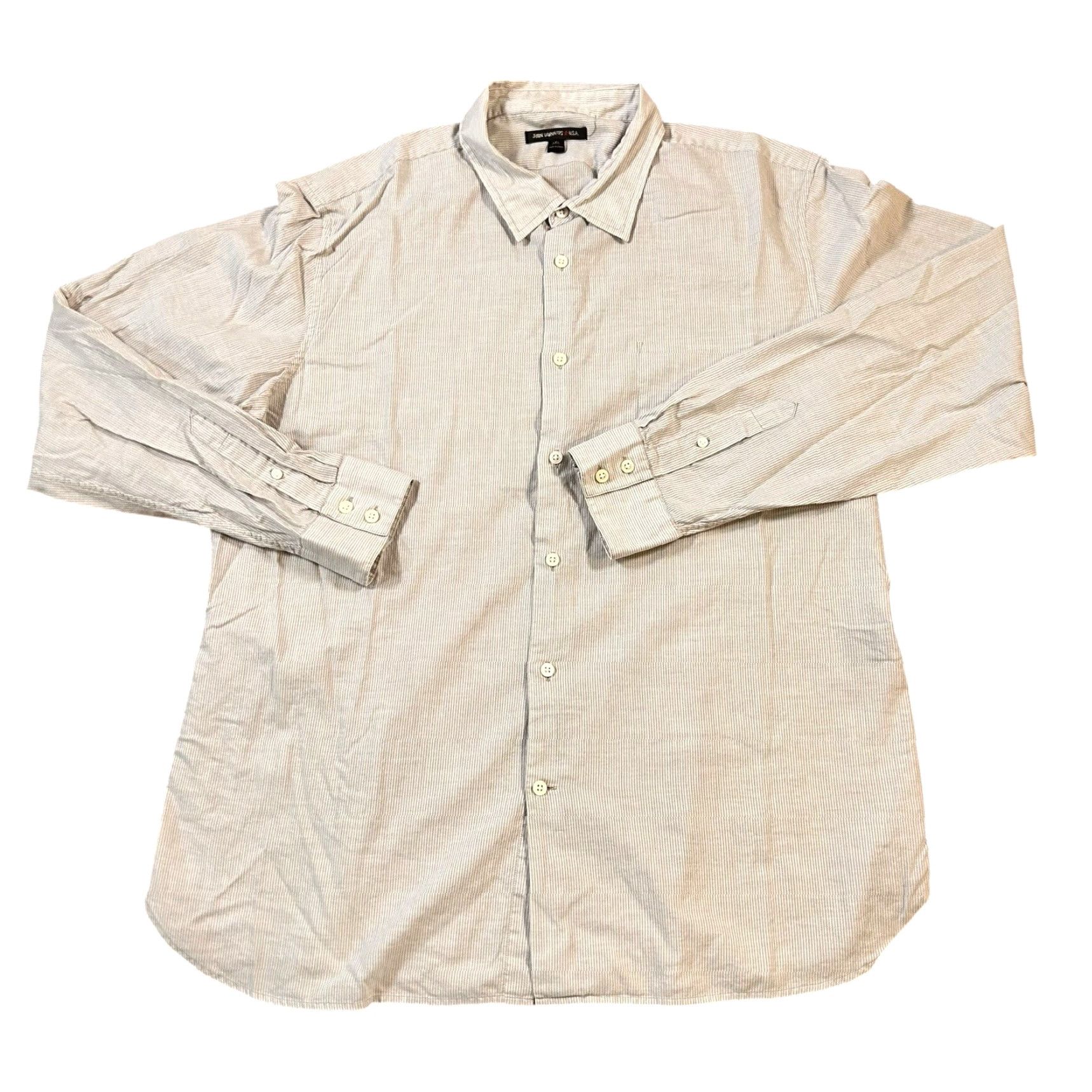 John Varvatos John Varvatos Shirt Mens 2XL Gray Striped Cotton Long Sleeve Casual Button-Down Size US XXL / EU 58 / 5 - 3 Thumbnail