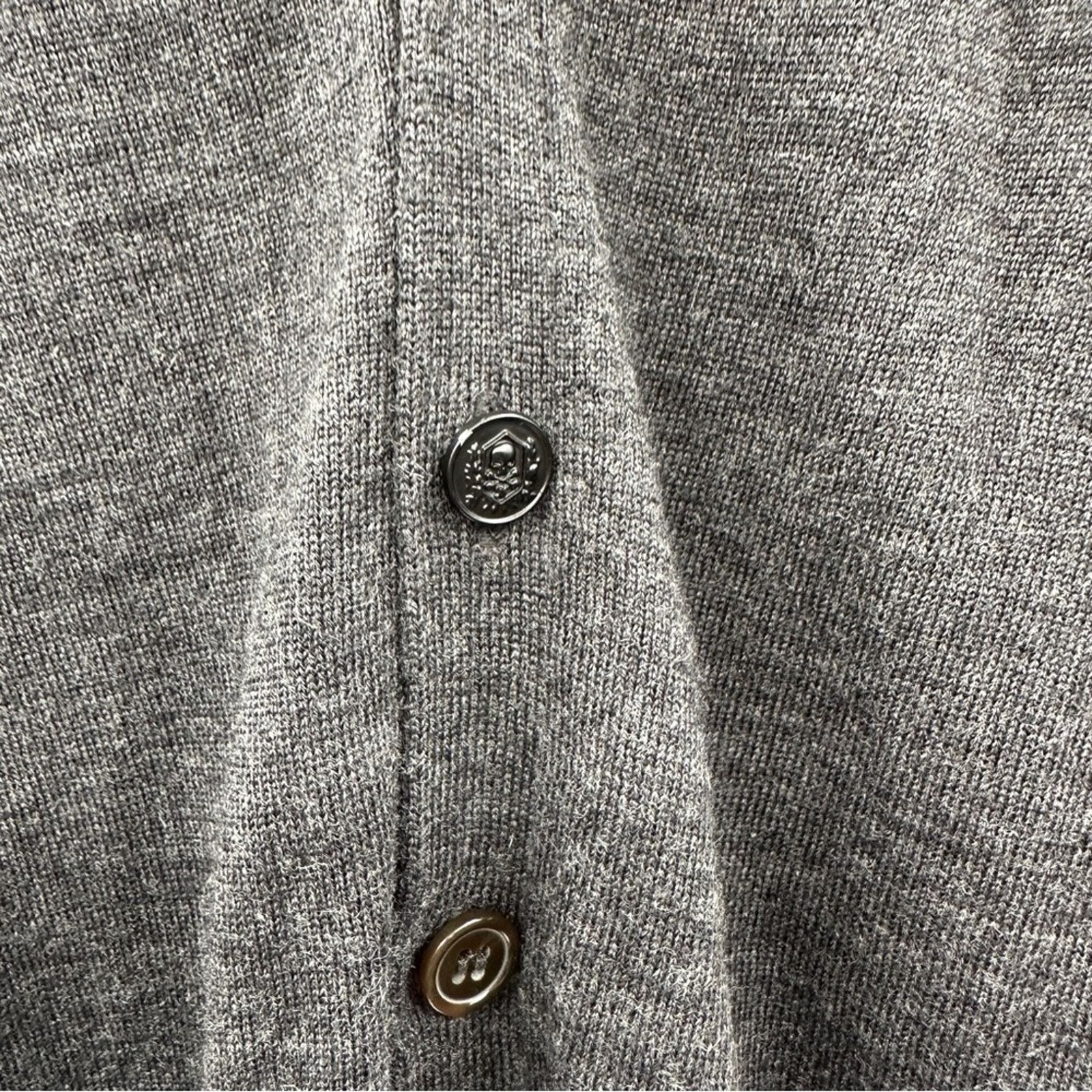 The Kooples The Kooples Wool Gray & Tan Long Sleeve Cardigan Sweater Size XL / US 12-14 / IT 48-50 - 8 Thumbnail