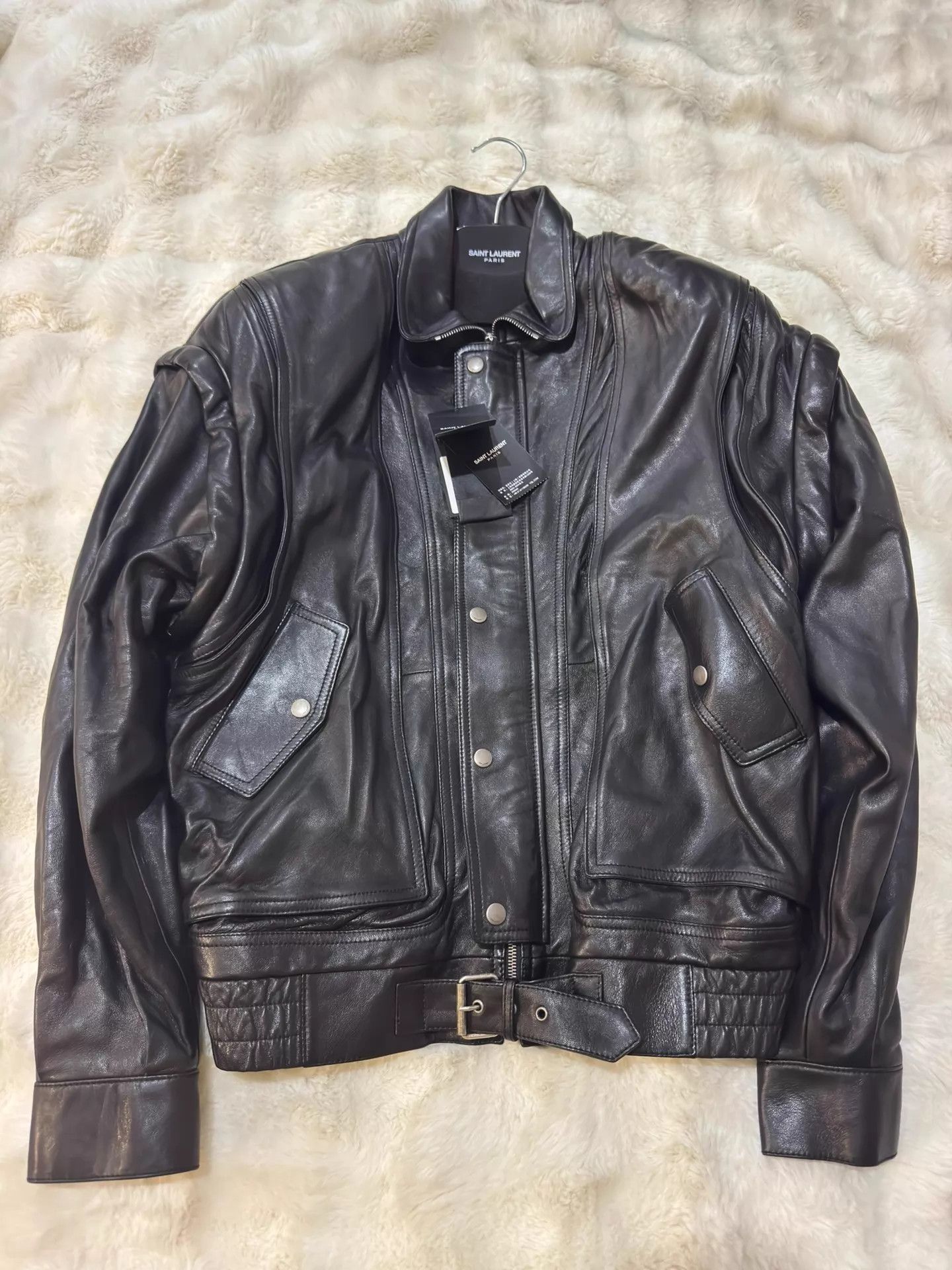 Yves Saint Laurent YSL 23 Runway Sheepskin Detachable Jacket F36 Size XS / US 0-2 / IT 36-38 - 1 Thumbnail