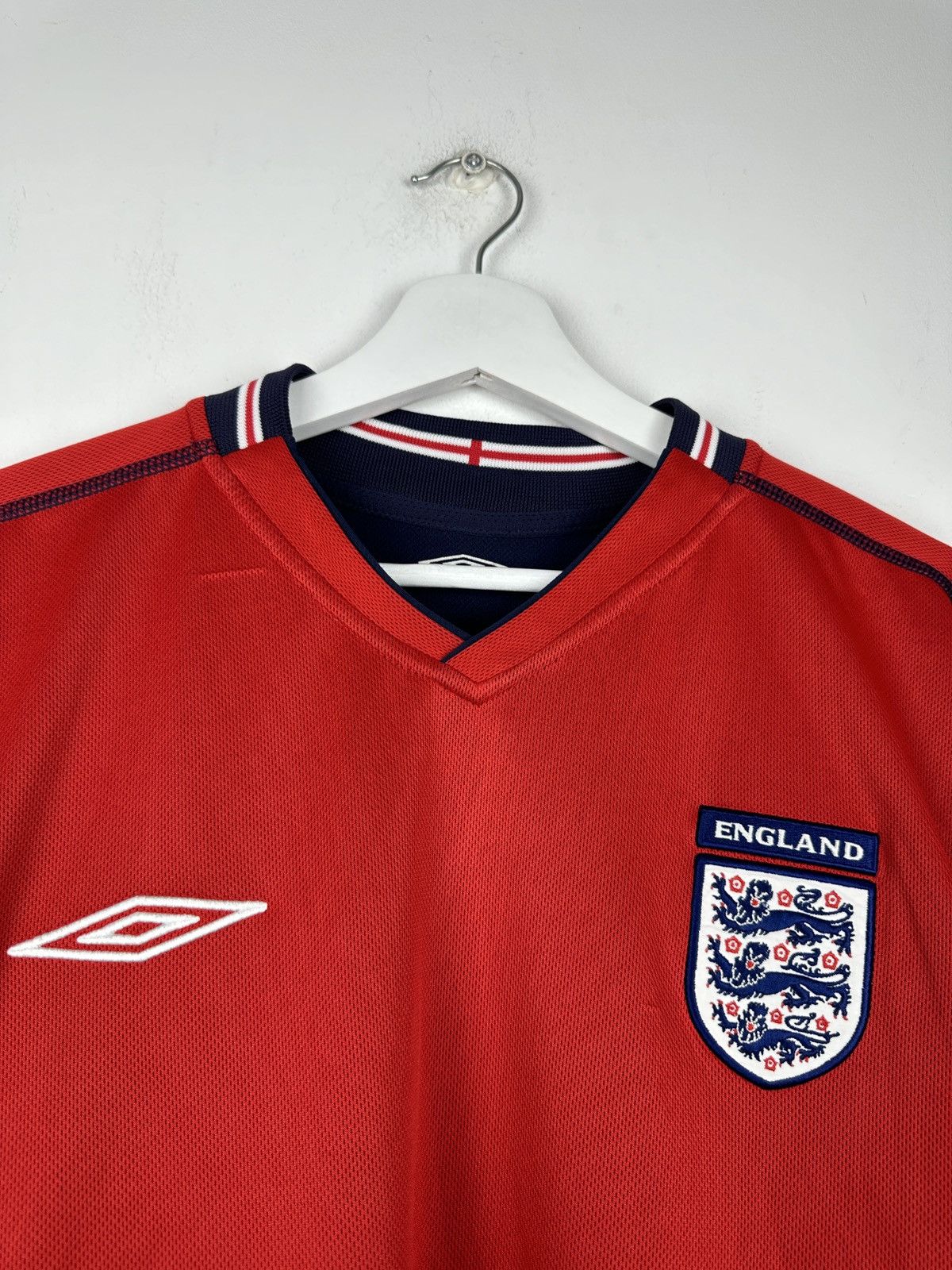 Umbro England 2002 Away Reversible Soccer Jersey Football Shirt Size US XL / EU 56 / 4 - 11 Thumbnail