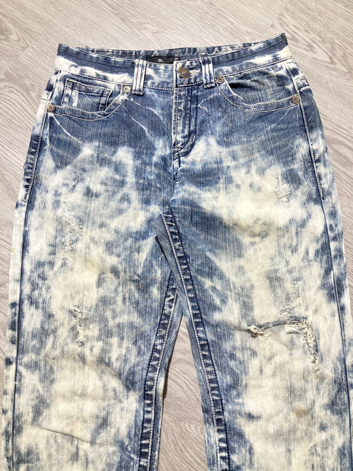 Tornado Mart 2000s Ugiz Distressed Ripped Acid Wash Denim Tornado Style Size US 29 - 4 Thumbnail