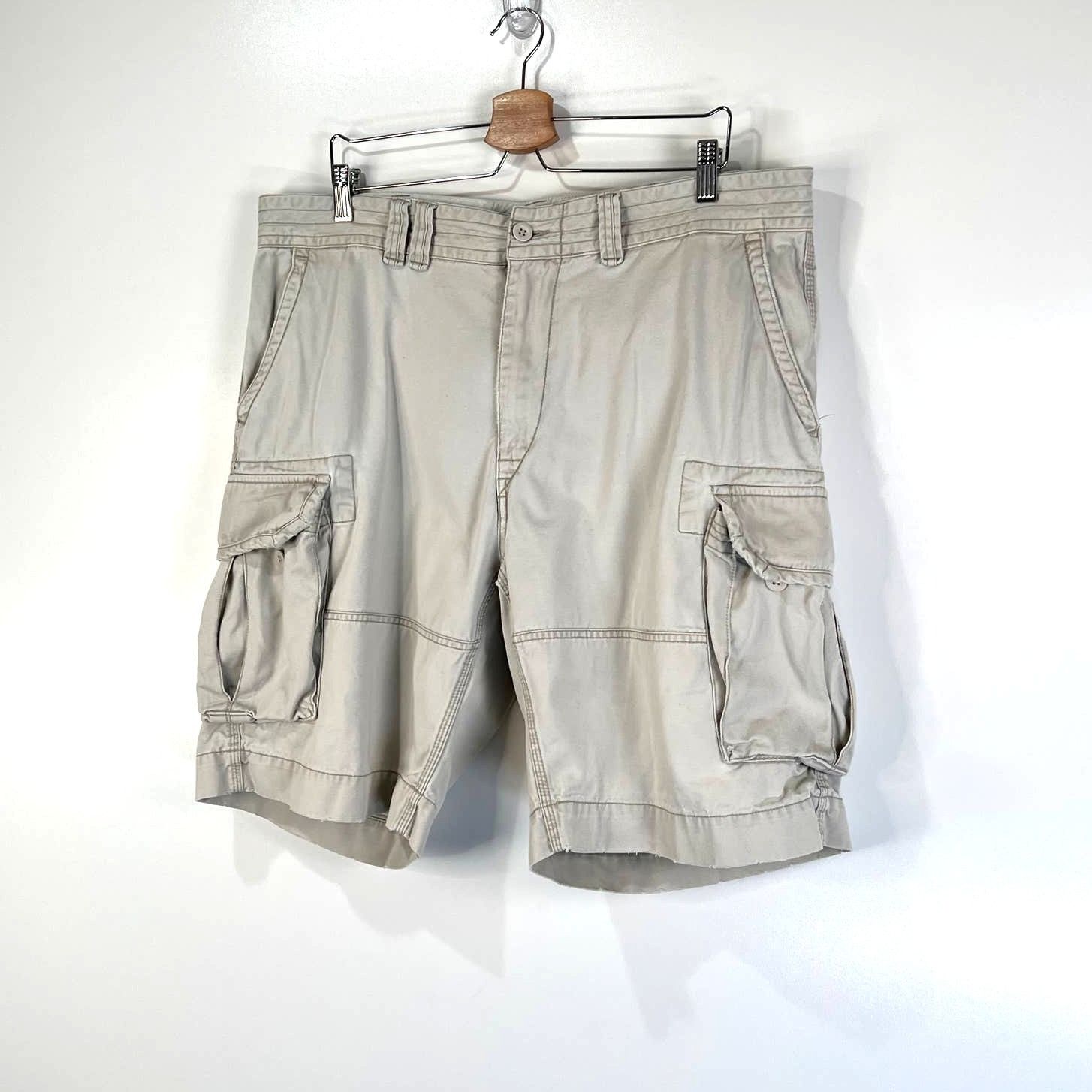 Polo Ralph Lauren × Vintage Vintage 90s Polo Ralph Lauren Cargo Shorts Khaki Size US 38 / EU 54 - 5 Thumbnail