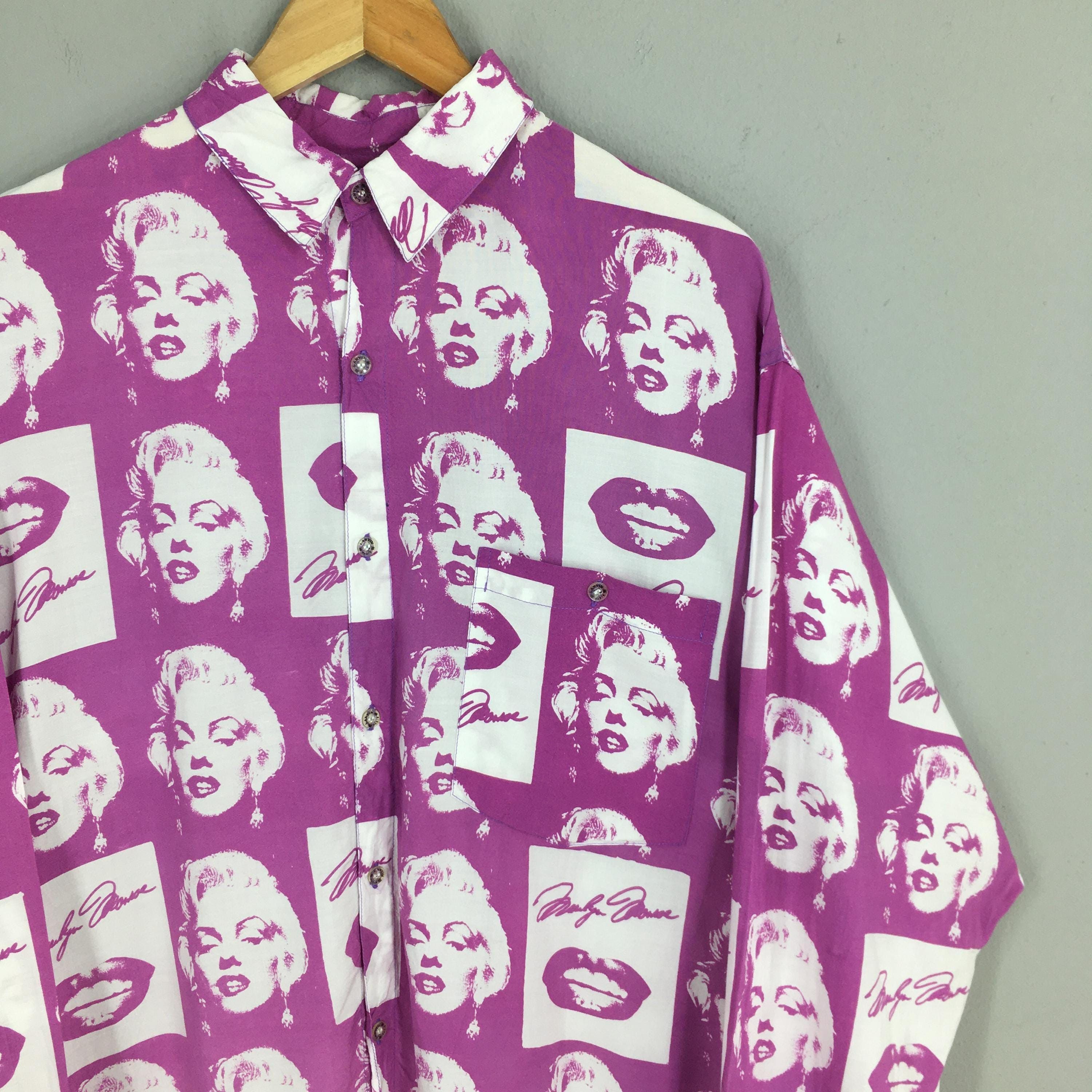 Vintage Vintage 90s Iconic Marilyn Monroe Pink Shirt Large Size US L / EU 52-54 / 3 - 2 Thumbnail