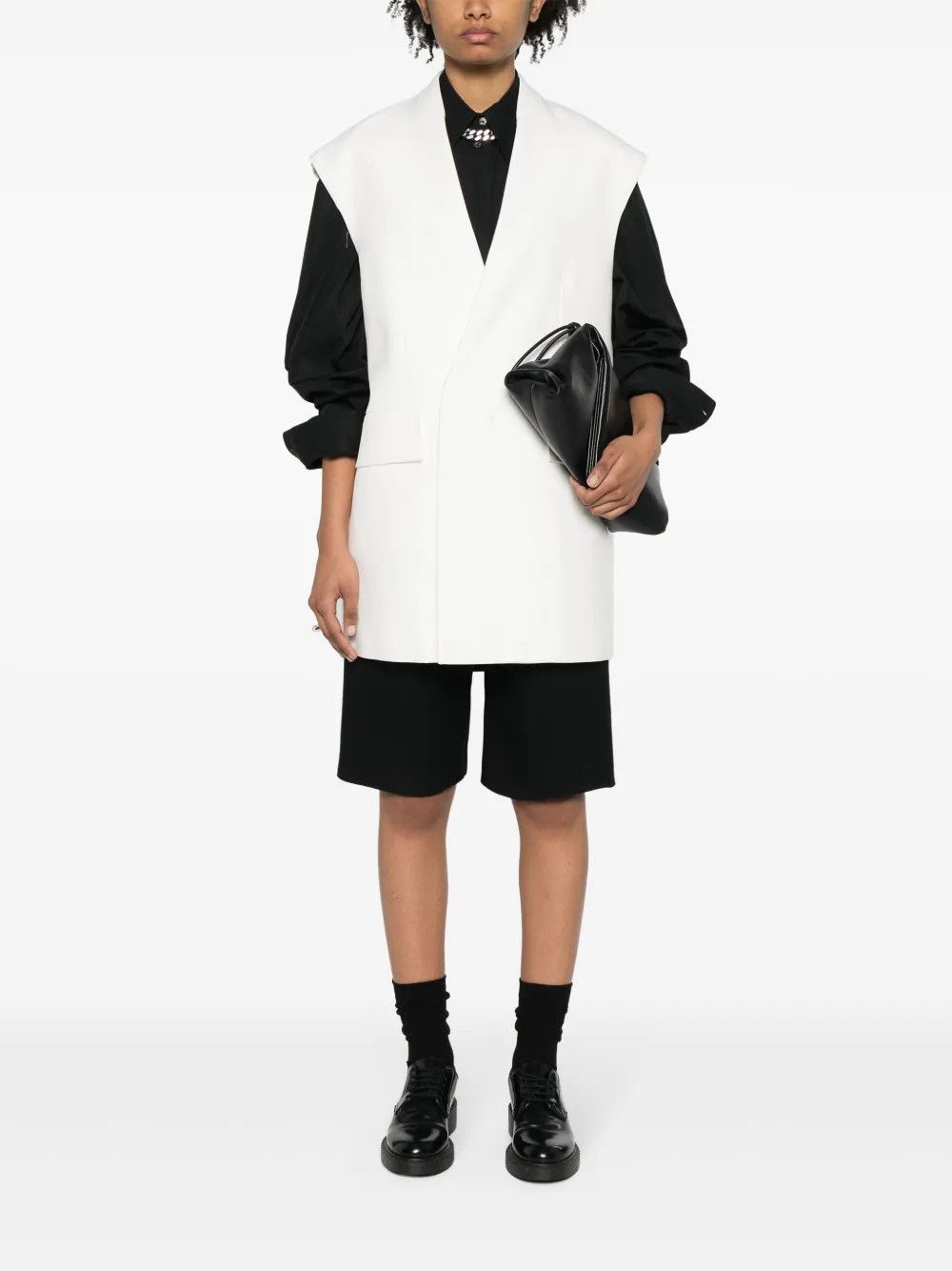 Jil Sander o1y0925 V-Neck Blazer in White Size S / US 4 / IT 40 - 4 Thumbnail
