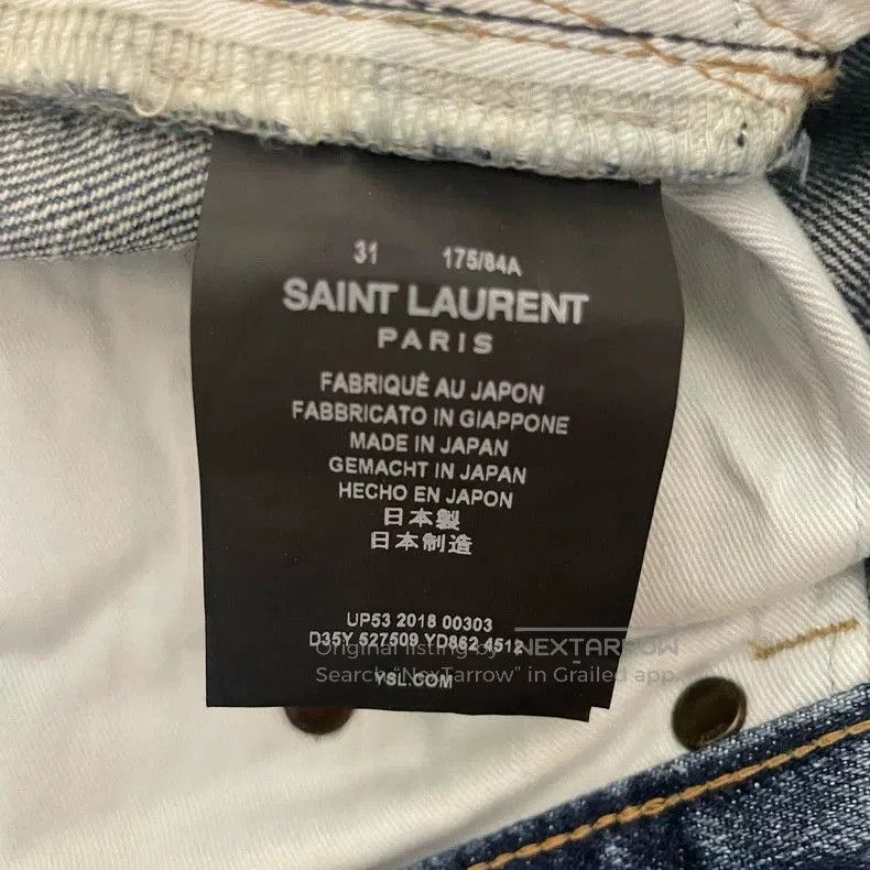 Saint Laurent D02 Distressed Blue Jeans.