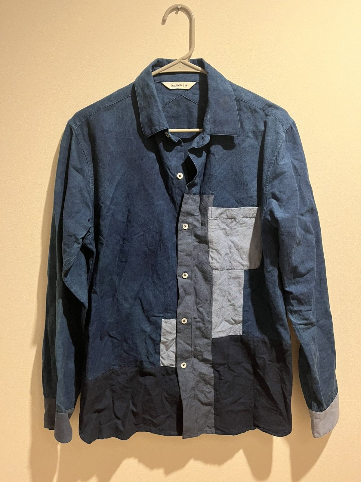 3Sixteen indigo patchwork bd shirt