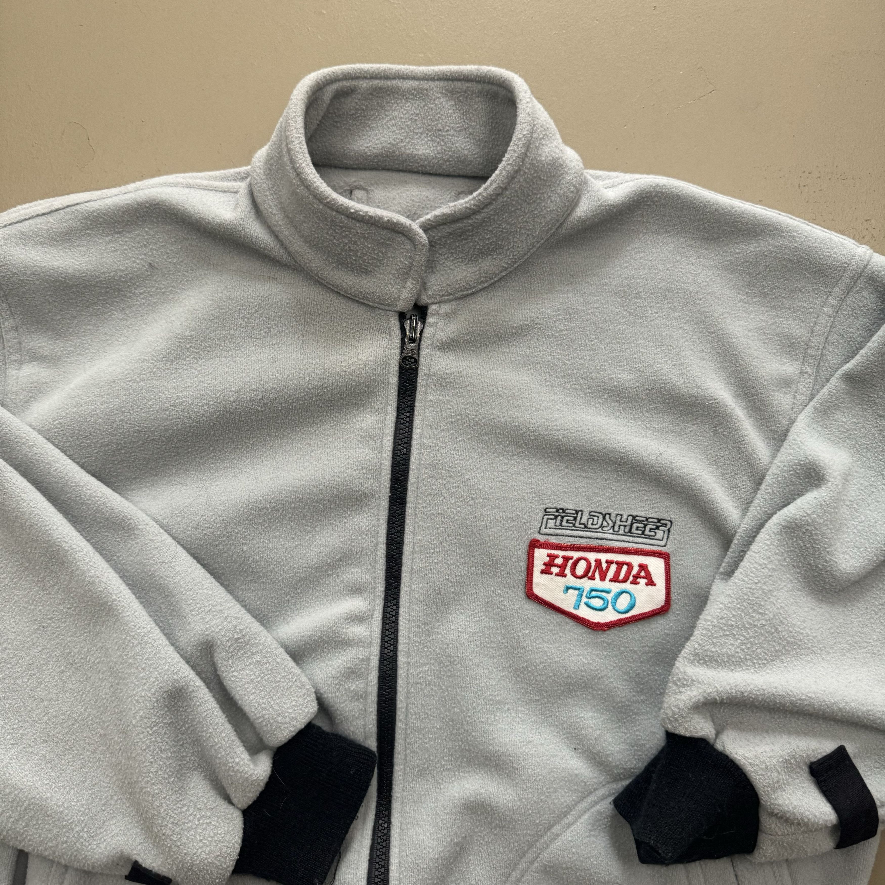Honda × Vintage VTG 80s Honda 750 Motorcycle Patch Fieldsheer Jacket Fleece Size US L / EU 52-54 / 3 - 2 Thumbnail