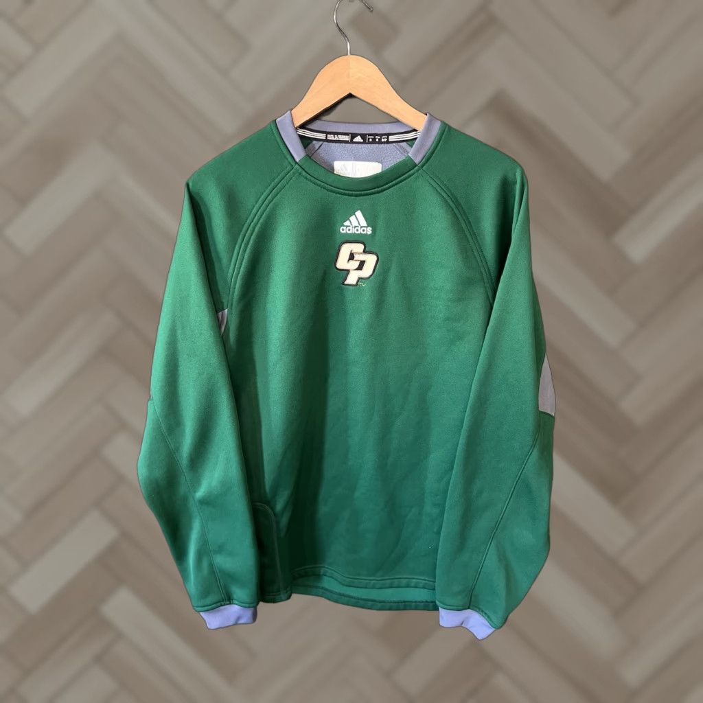 Adidas Adidas Mens Pullover Sweatshirt Long Sleeve Green Size S Cal Poly Size US S / EU 44-46 / 1 - 1 Thumbnail