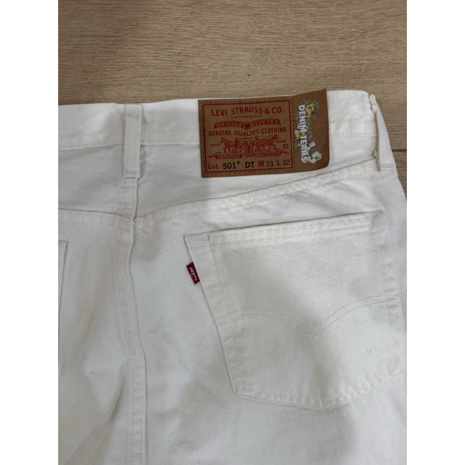 DENIM TEARS Denim Tears x Levi's 501 Button Fly Big E Jeans White Size US 33 - 2 Thumbnail