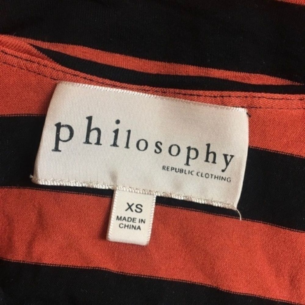 Other Philosophy Black & Orange Striped Sleeveless Top | Size XS | Size XS / US 0-2 / IT 36-38 - 4 Thumbnail