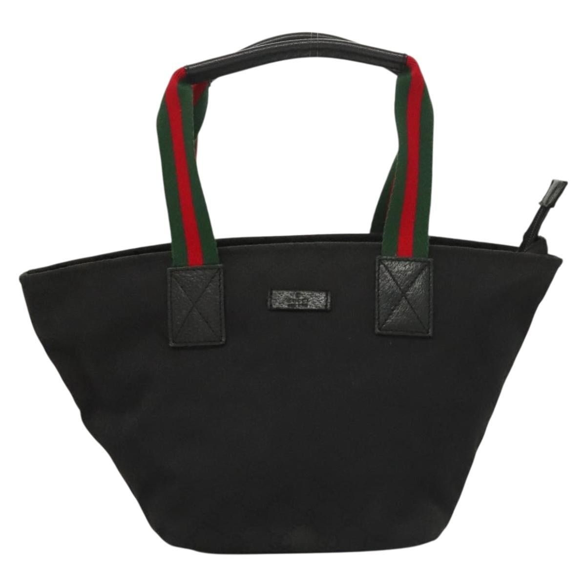 Gucci GUCCI GG Canvas Web Sherry Line Tote Bag Black Silver Size ONE SIZE - 2 Thumbnail