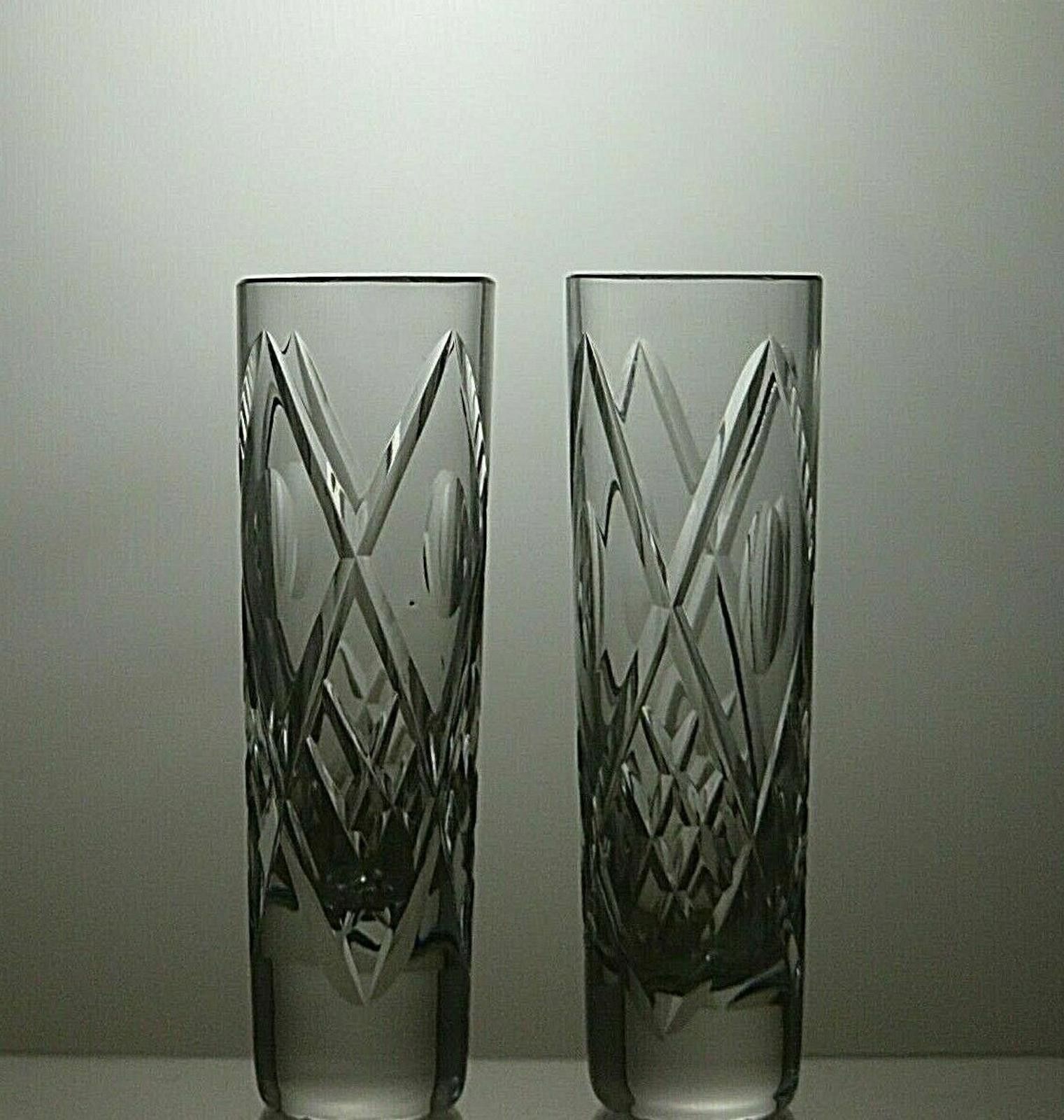 Other Royal Brierley Crystal Cut Glass Set Of 2 Vases 5 2/3" Size ONE SIZE - 4 Thumbnail