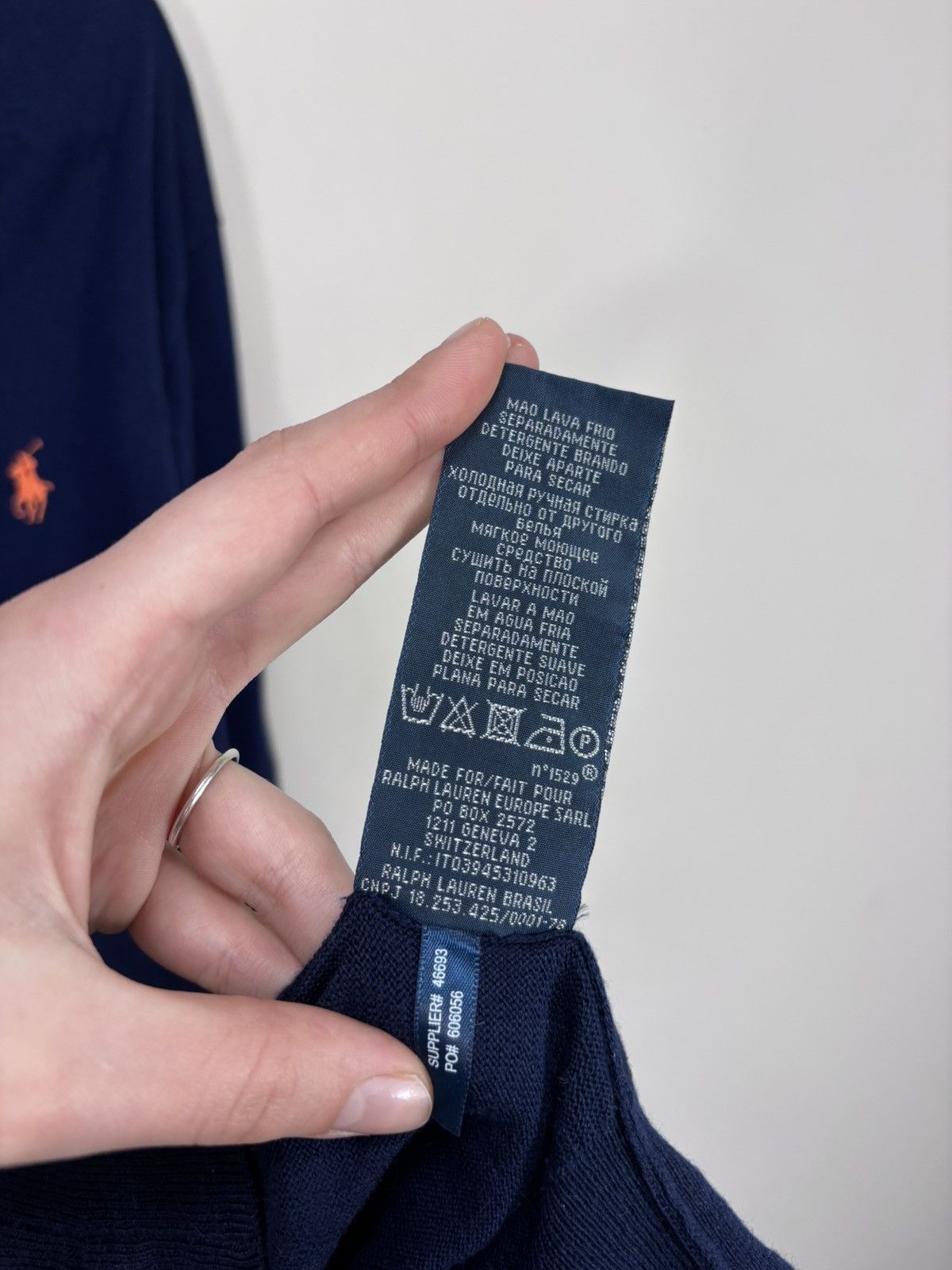 Polo Ralph Lauren Vintage Polo Ralph Lauren Blue Pima Cotton V-Neck Sweater Size US XXL / EU 58 / 5 - 8 Thumbnail