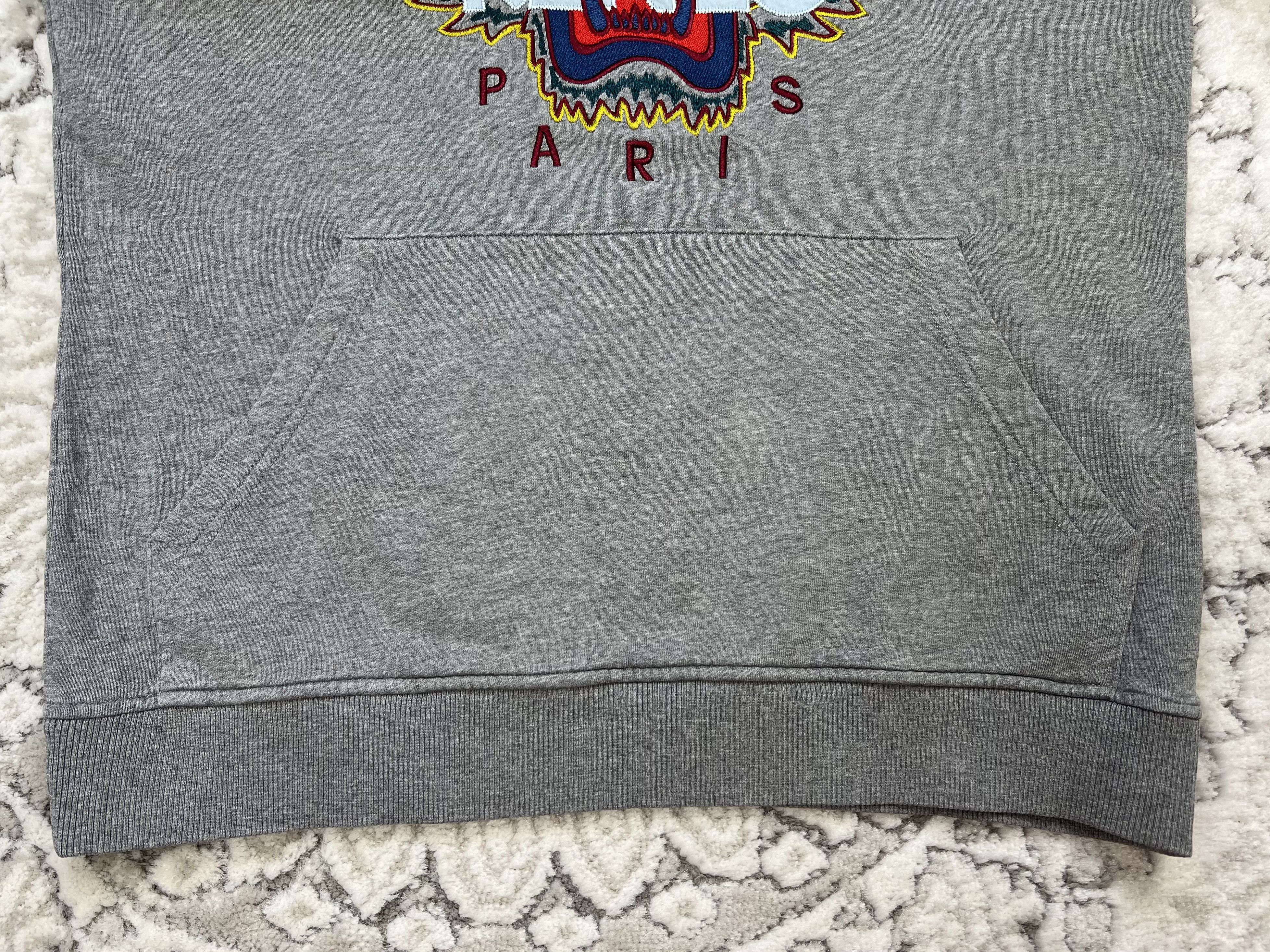 Kenzo Kenzo Paris Tiger Embroidered Hoodie Grey S Size US S / EU 44-46 / 1 - 5 Thumbnail