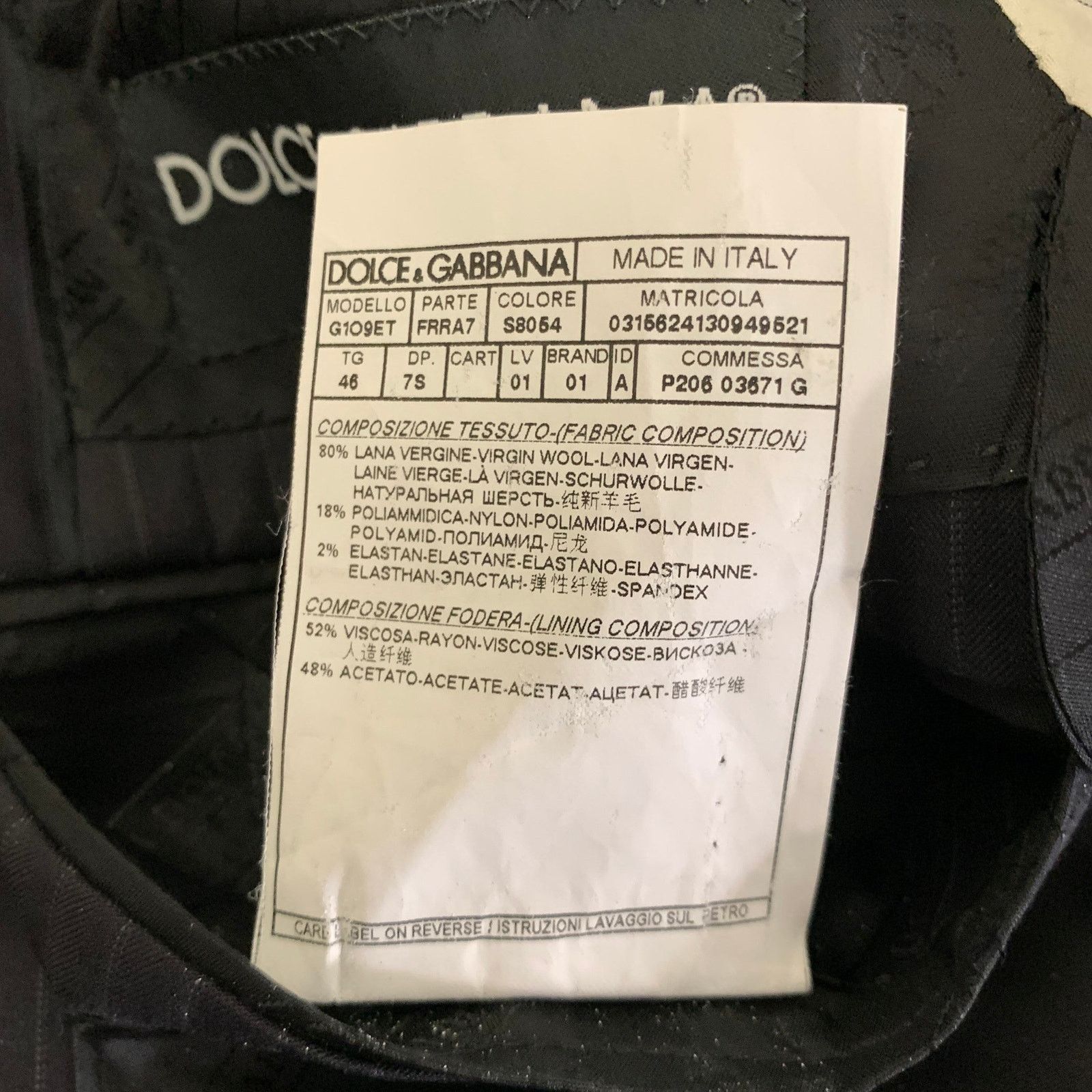 Dolce & Gabbana DOLCE & GABBANA Size 36 Black Pinstripe Wool Blend Jacket Size 36R - 7 Thumbnail