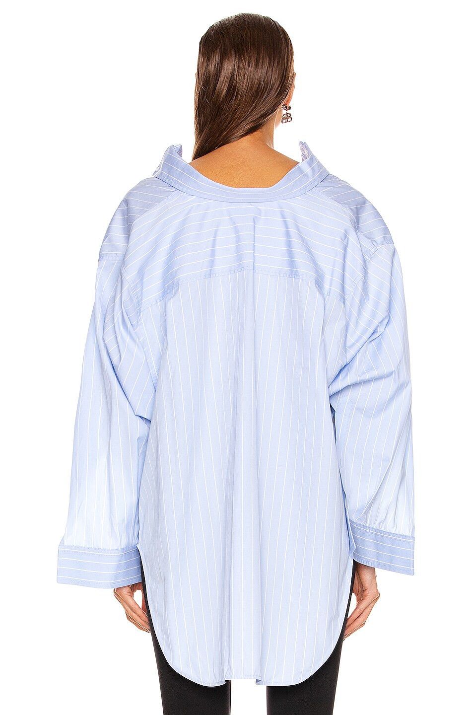 Balenciaga o1la1rc1a1024 Wing Pinstripe Shirt in Sky Blue/White Size XS / US 0-2 / IT 36-38 - 3 Thumbnail