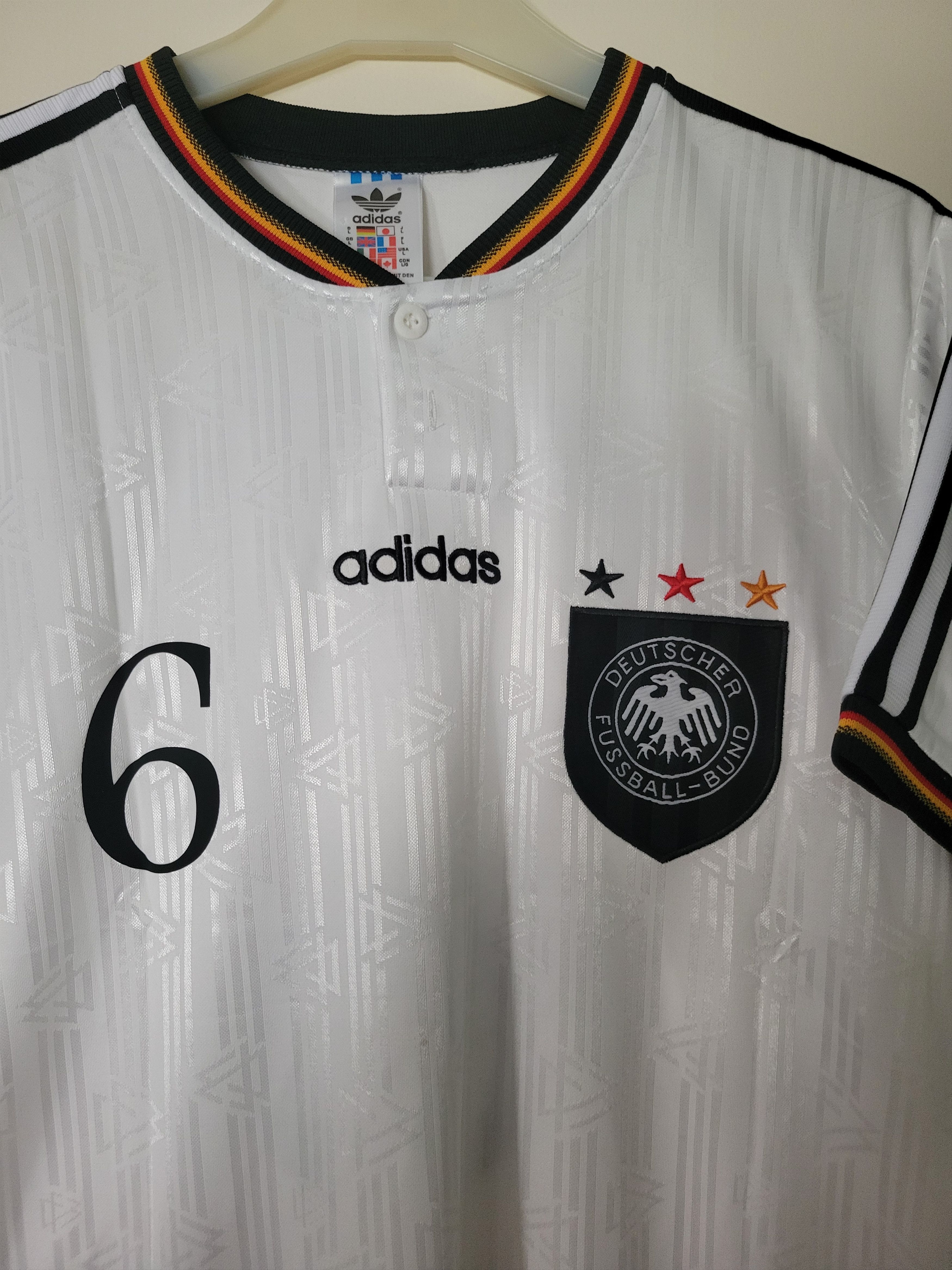 Other Sammer 6 Germany 1996 Vintage Soccer Jersey Trikot Size US L / EU 52-54 / 3 - 5 Thumbnail