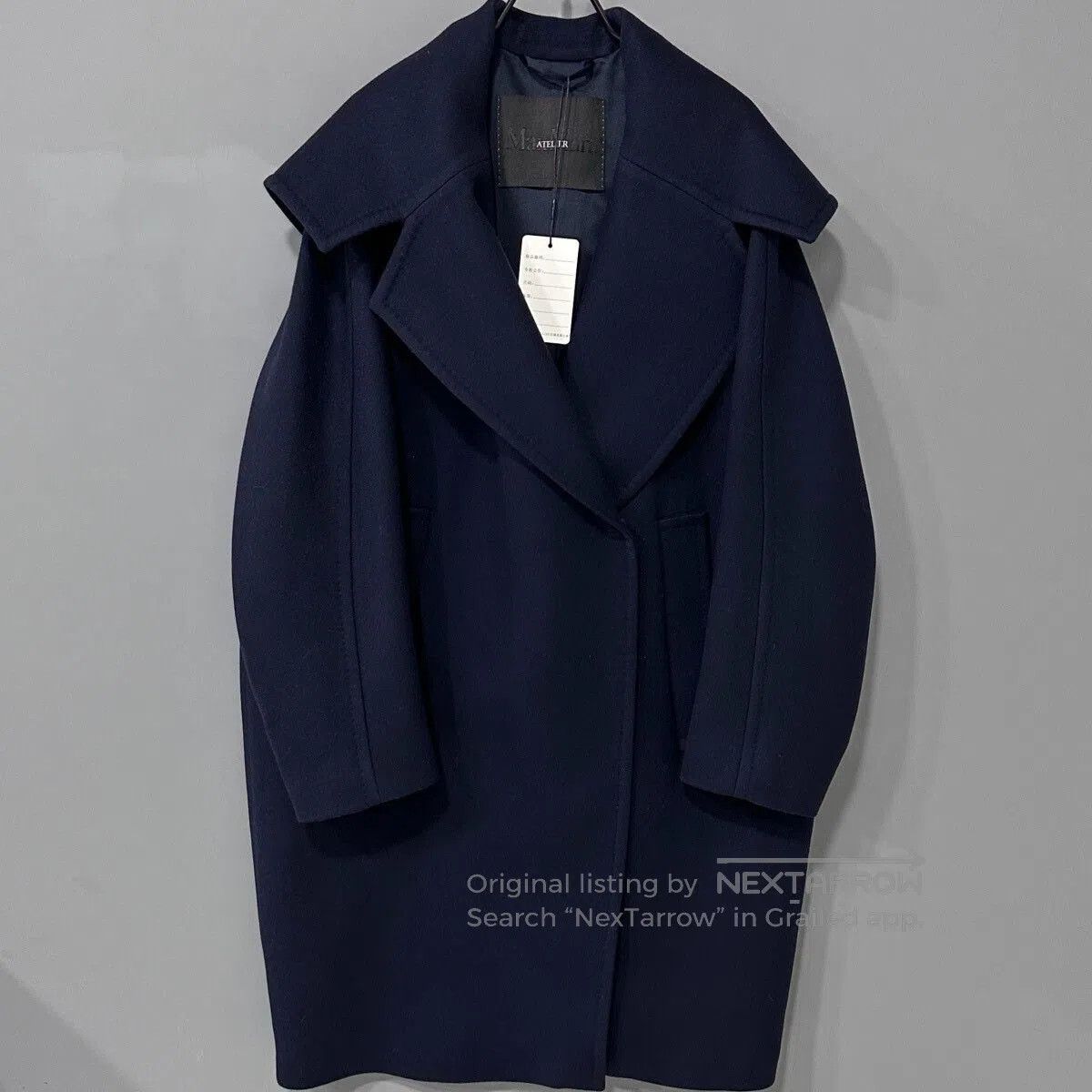 Max Mara MaxMara Navy Hooded Coat Size 38. Size S / US 4 / IT 40 - 1 Thumbnail