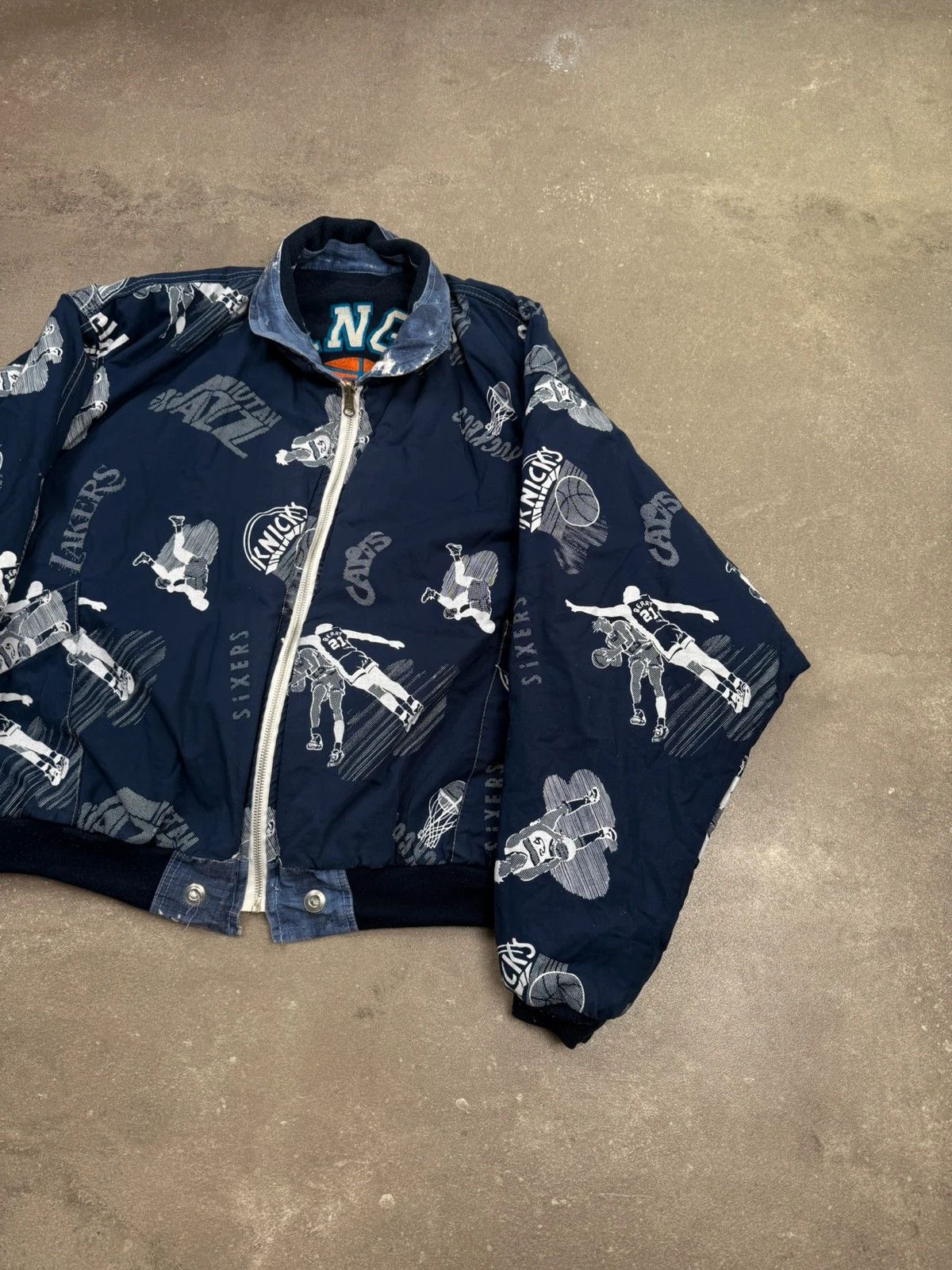 Los Angeles Apparel × Vintage Lakers Los Angeles bomber vintage double jacket 90s 1990s basketball street wear y2k rap hip hop Size US XL / EU 56 / 4 - 12 Thumbnail
