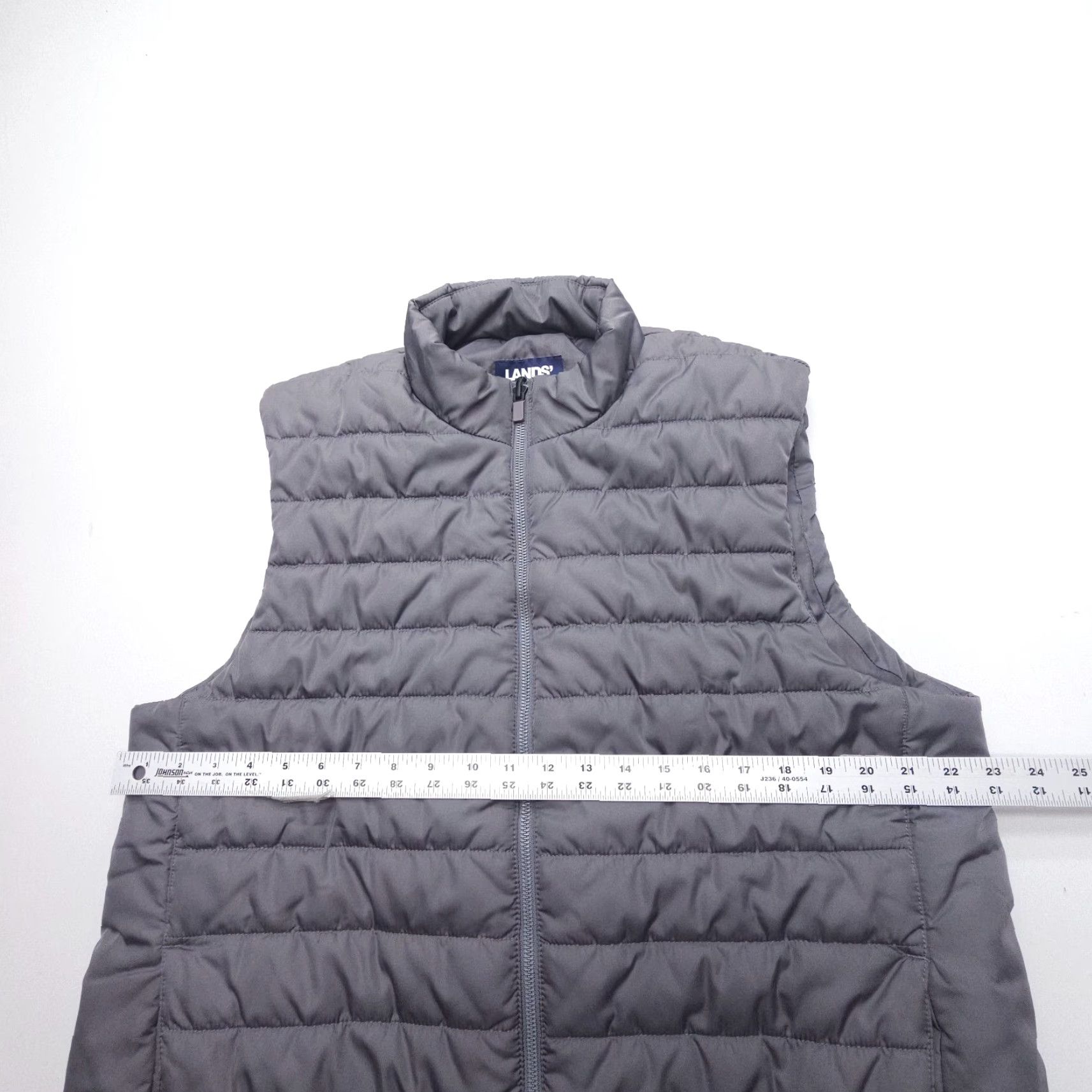 Lands' End Lands' End Puffer Vest Mens Large Gray Quilted Insulated Lightweight Travel Zip Vest Mens Large Gray Quilted Insulated Lightweight Travel Zip Size US L / EU 52-54 / 3 - 6 Thumbnail