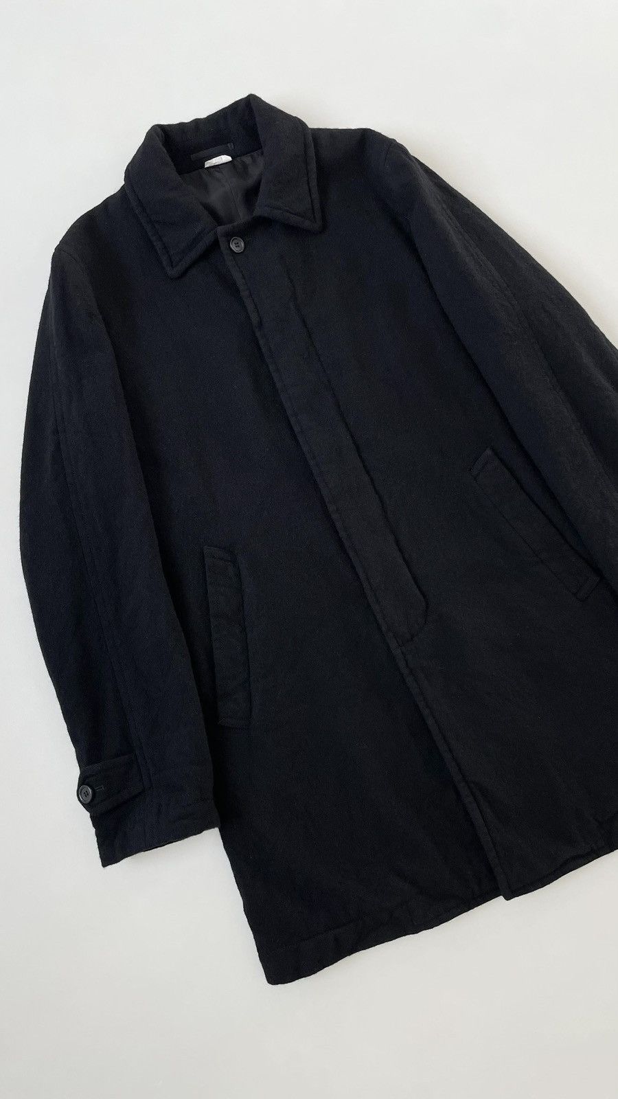 Comme des Garcons Homme Deux A/W 19 Black Brushed Wool Overcoat Size US L / EU 52-54 / 3 - 7 Thumbnail