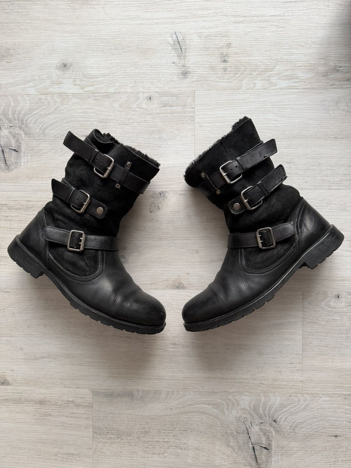 If Six Was Nine Artisan Black Harness High Guidi Vibe Leather Biker Boots Size US 9 / EU 42 - 11 Thumbnail
