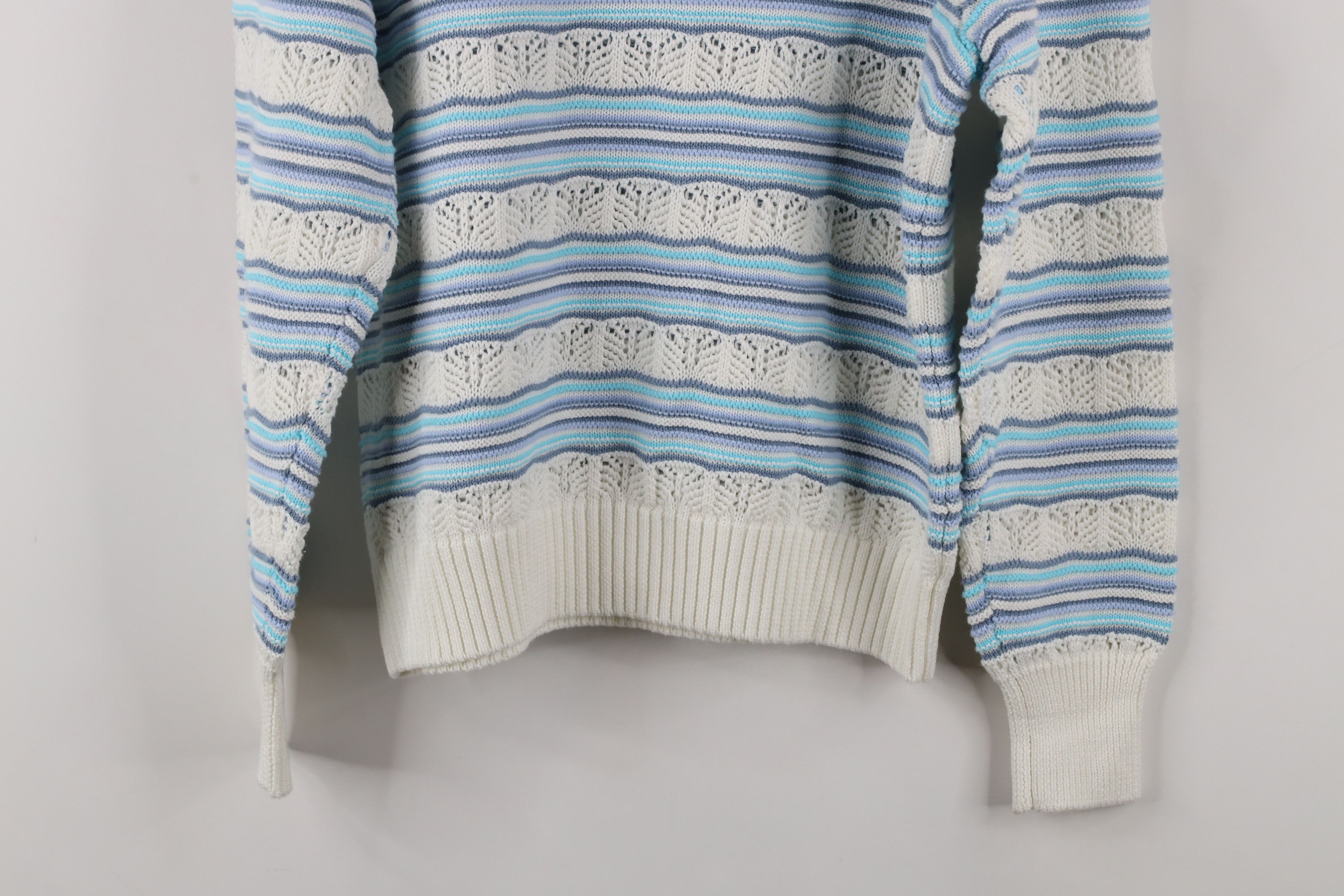 Vintage Vintage 90s Coogi Style Striped Ribbed Knit Sweater Size S / US 4 / IT 40 - 8 Thumbnail
